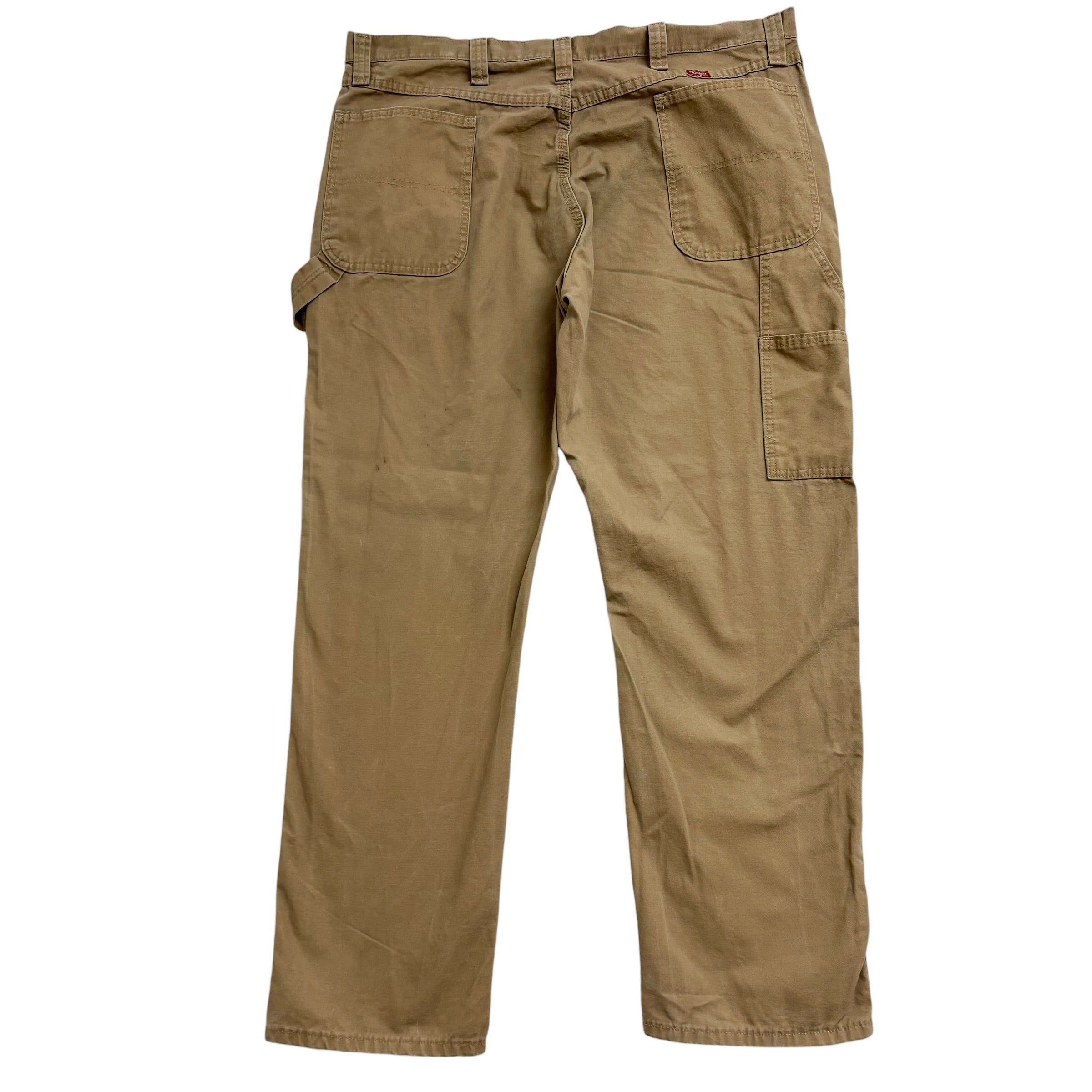 Wrangler Carpenter Pants W40 L32 Mens Brown Tan Baggy Relaxed Straight Fit