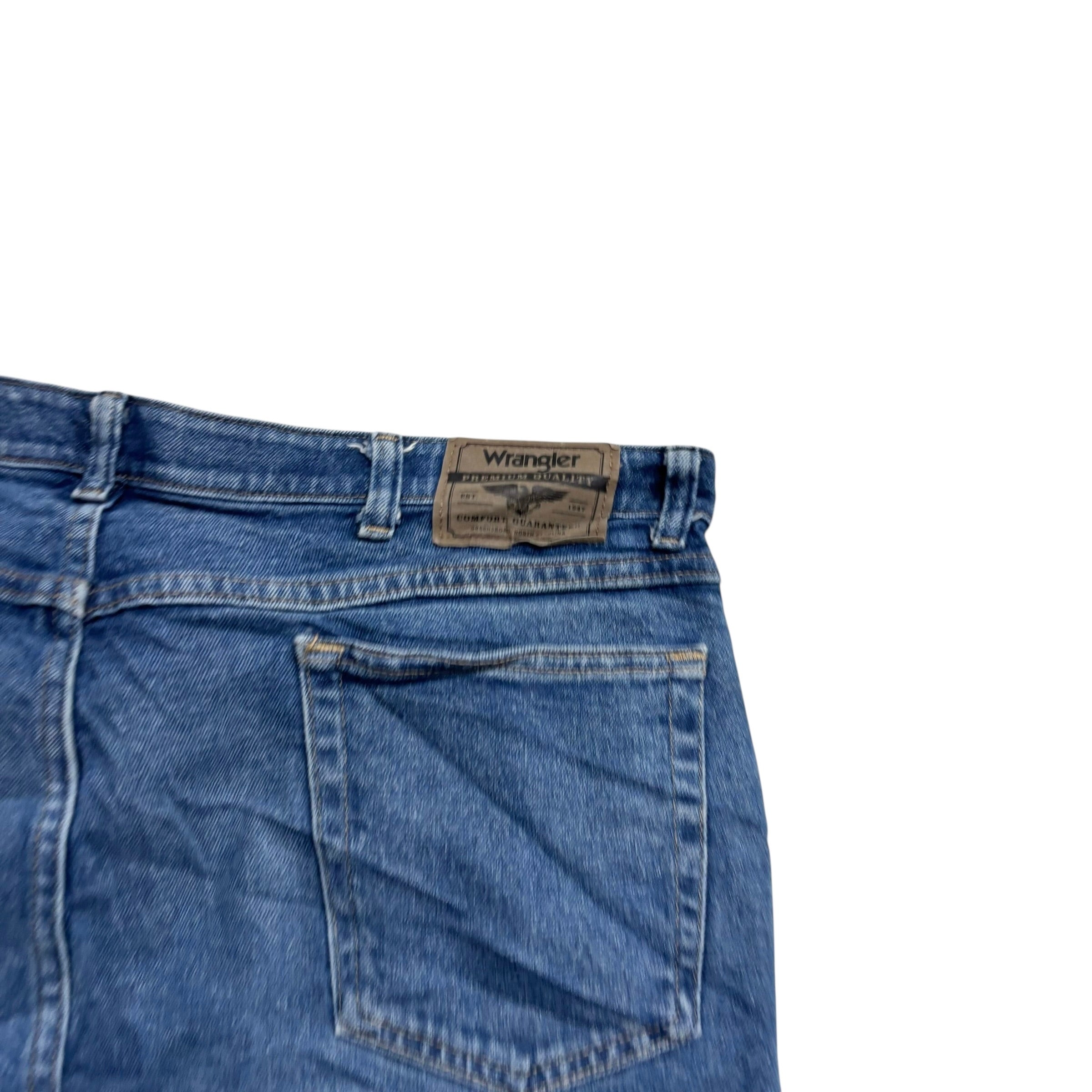 Wrangler Jeans W38 L29 Mens Mid Blue Regular Straight Fit Stretch Denim