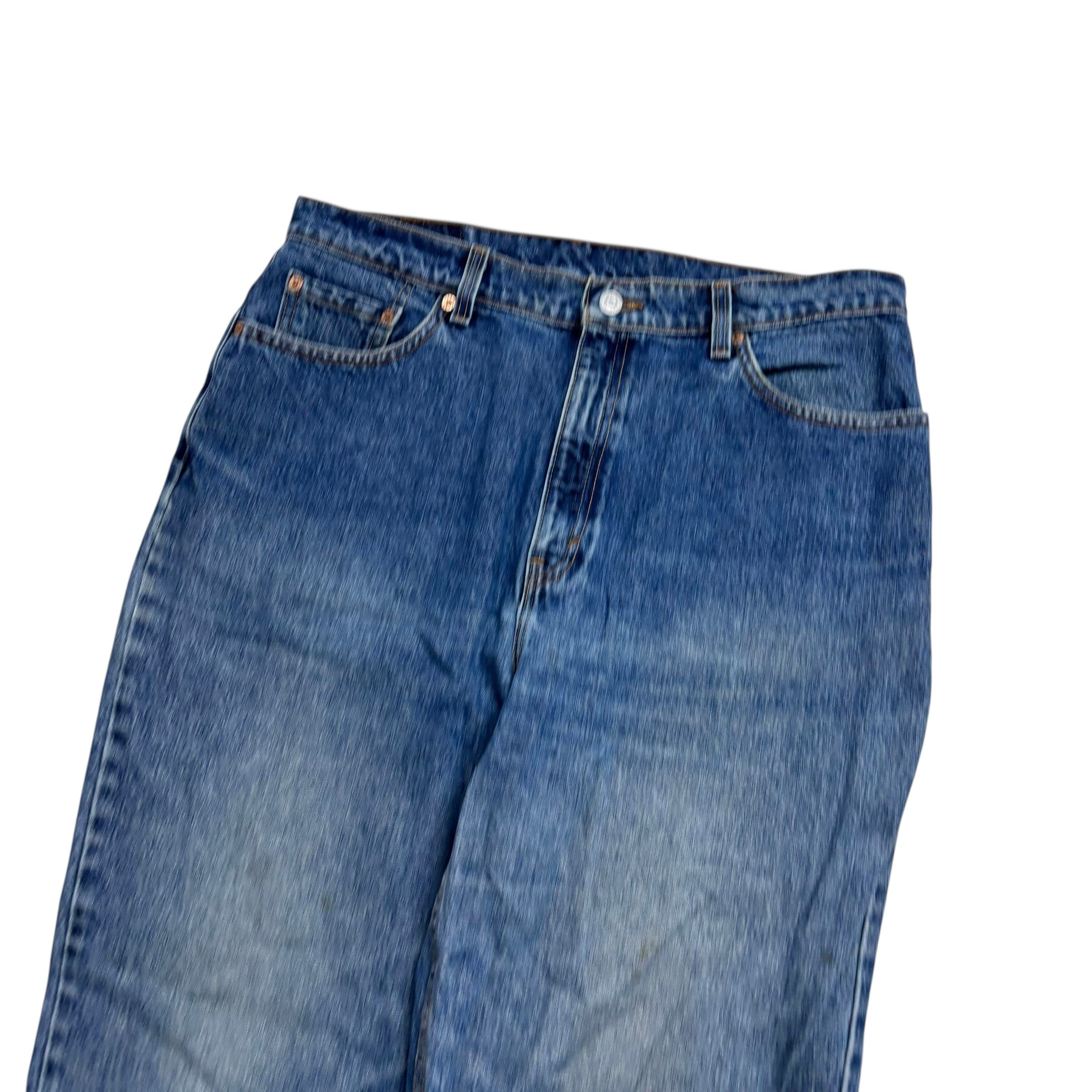 Levis 550 Jeans W34 L32 Womens Mid Blue Relaxed Taper Mom Vintage USA Made (F)