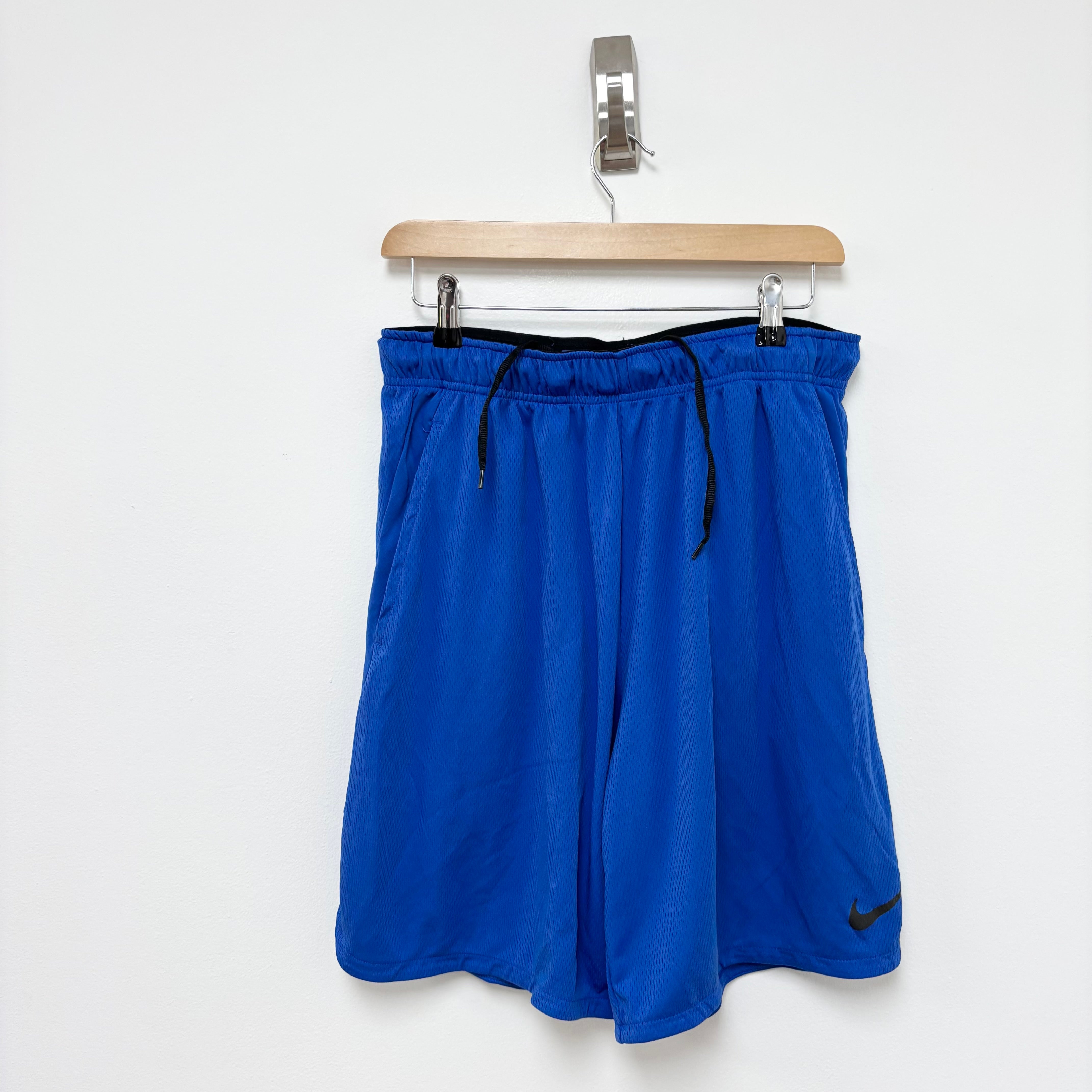 Nike Shorts Mens Large Blue Dri Fit Running Sports Gym Athletic Pockets (E)
