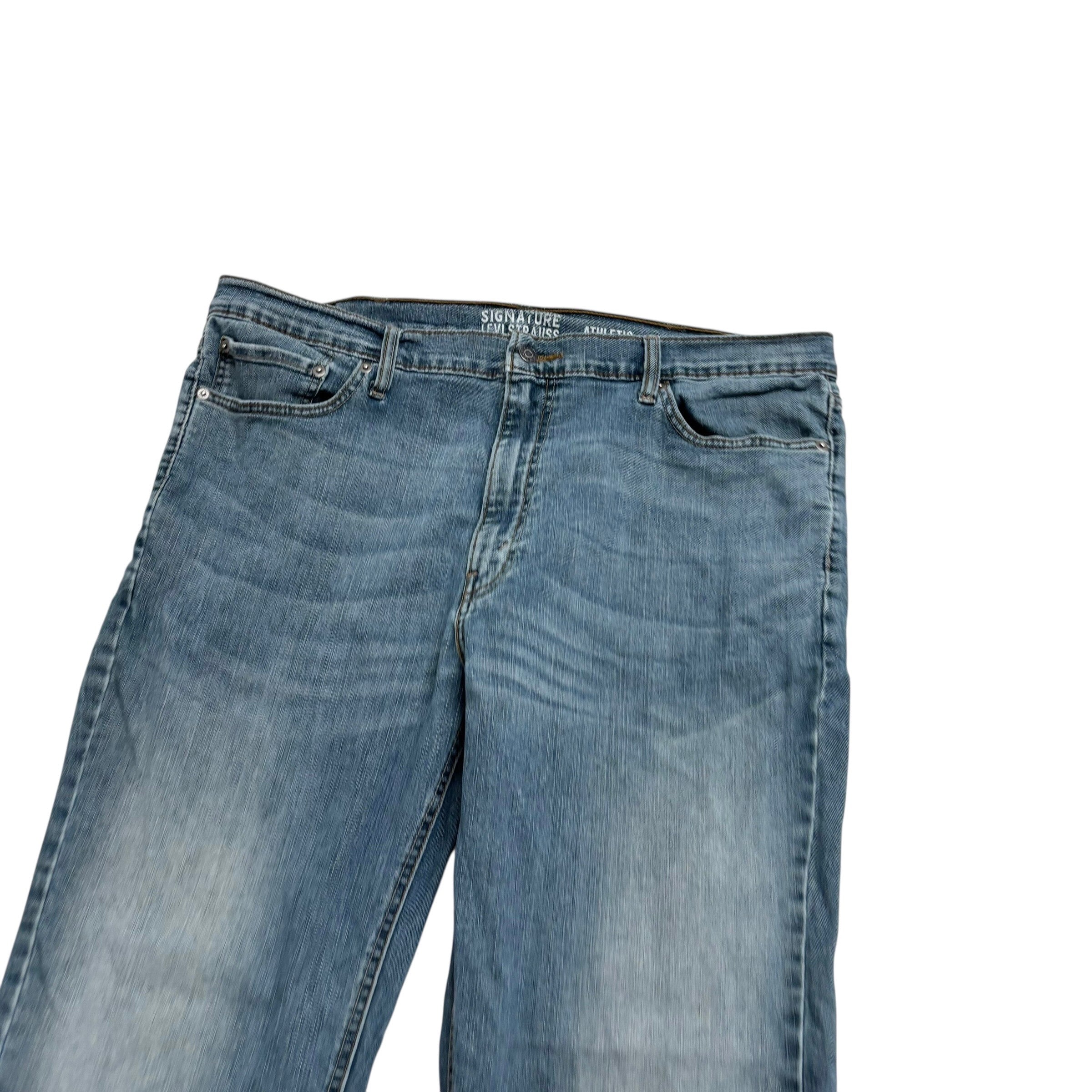 Levis Signature Jeans W40 L32 Mens Blue Athletic Taper Fit Stretch Denim