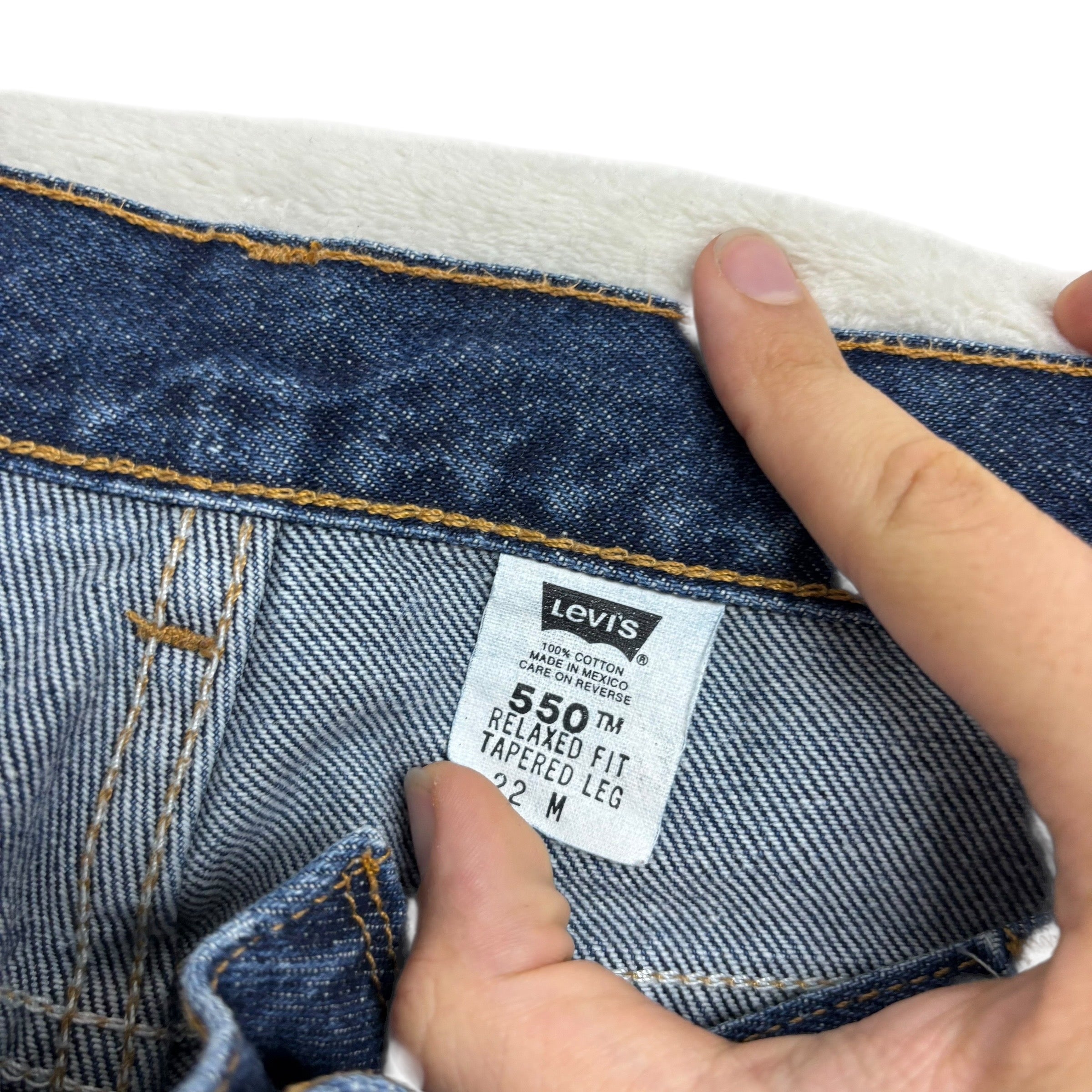 Levis 550 Jeans W42 L32 Womens Dark Blue Relaxed Tapered Fit Vintage (E)