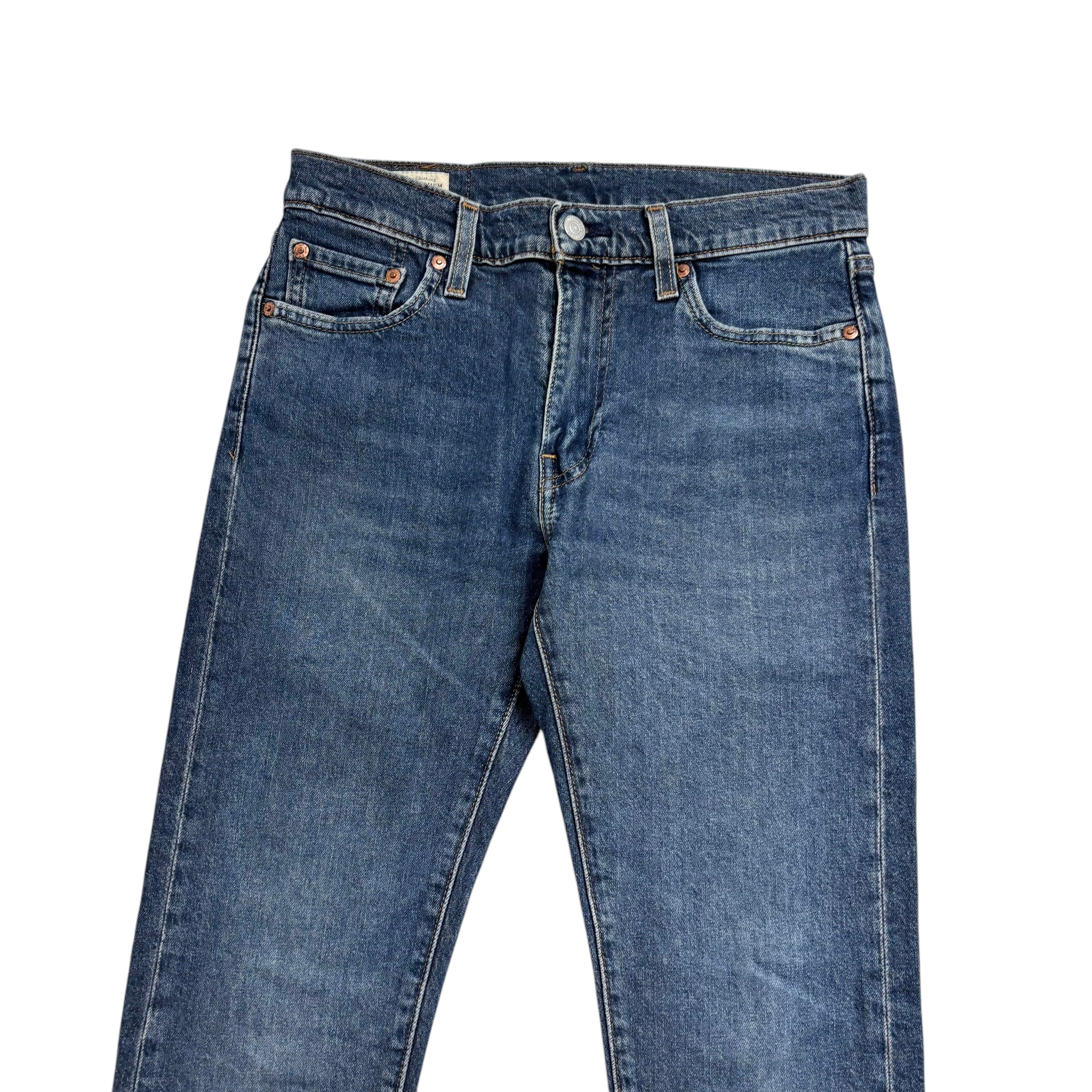 Levis Jeans W30 L32 Mens Mid Blue Skinny Tapered Fit Stretch Premium Denim (E)