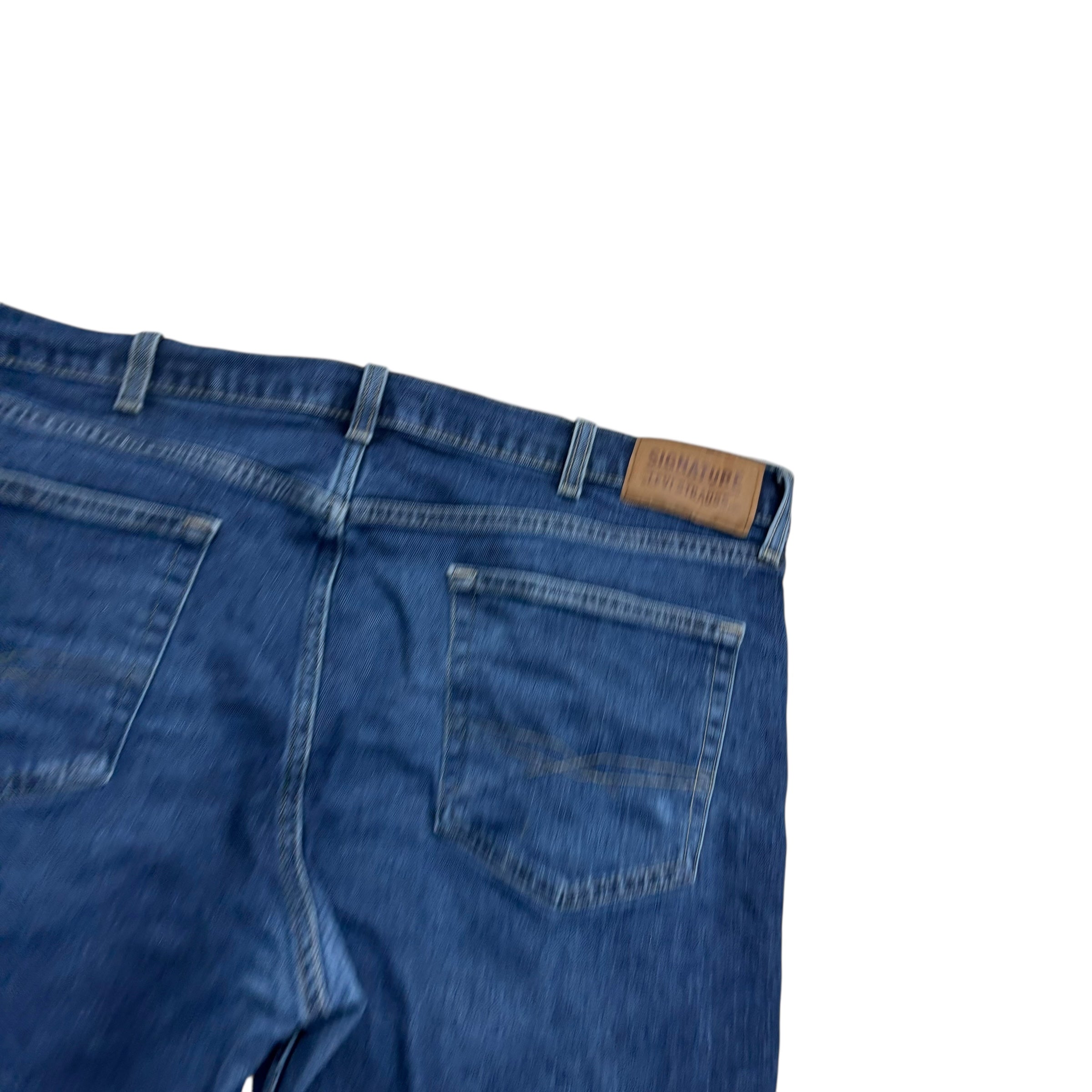 Levis Signature Jeans W38 L32 Mens Dark Blue Relaxed Fit Stretch Denim (F)