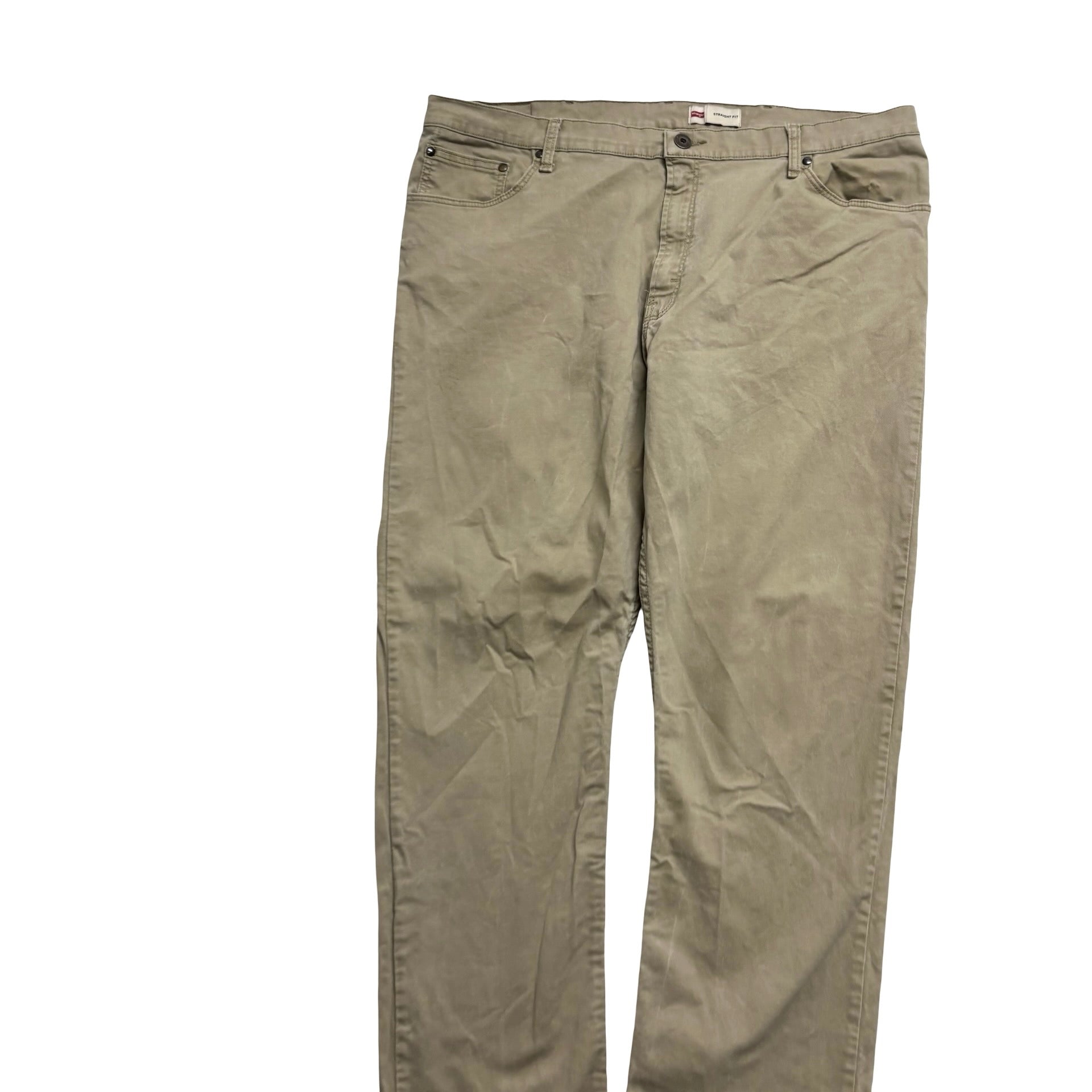 Wrangler Trousers W40 L30 Mens Beige Regular Straight Fit Stretch Pants