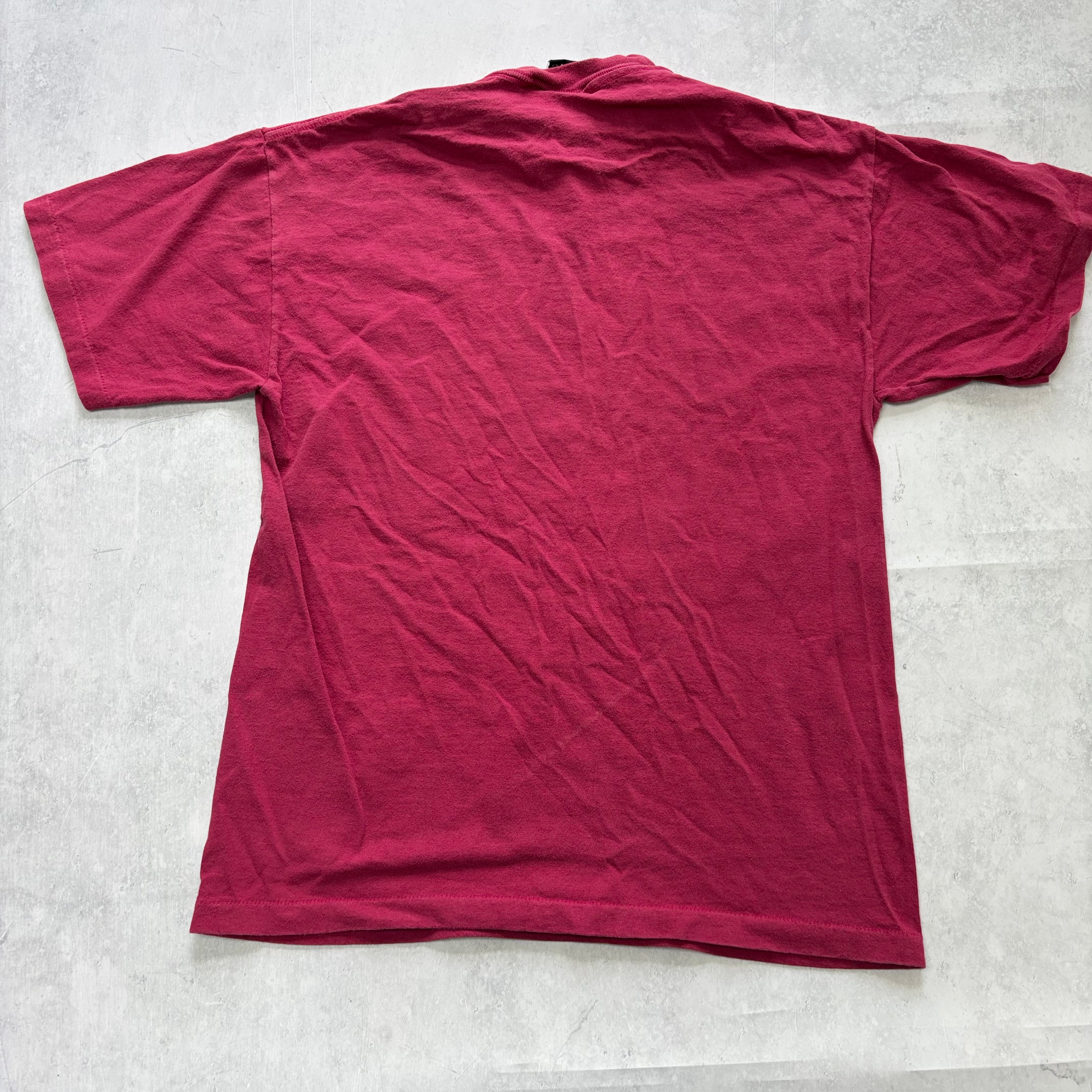 Vintage T Shirt Mens Small Burgundy Single Stitch Graphic Print 90s Music
