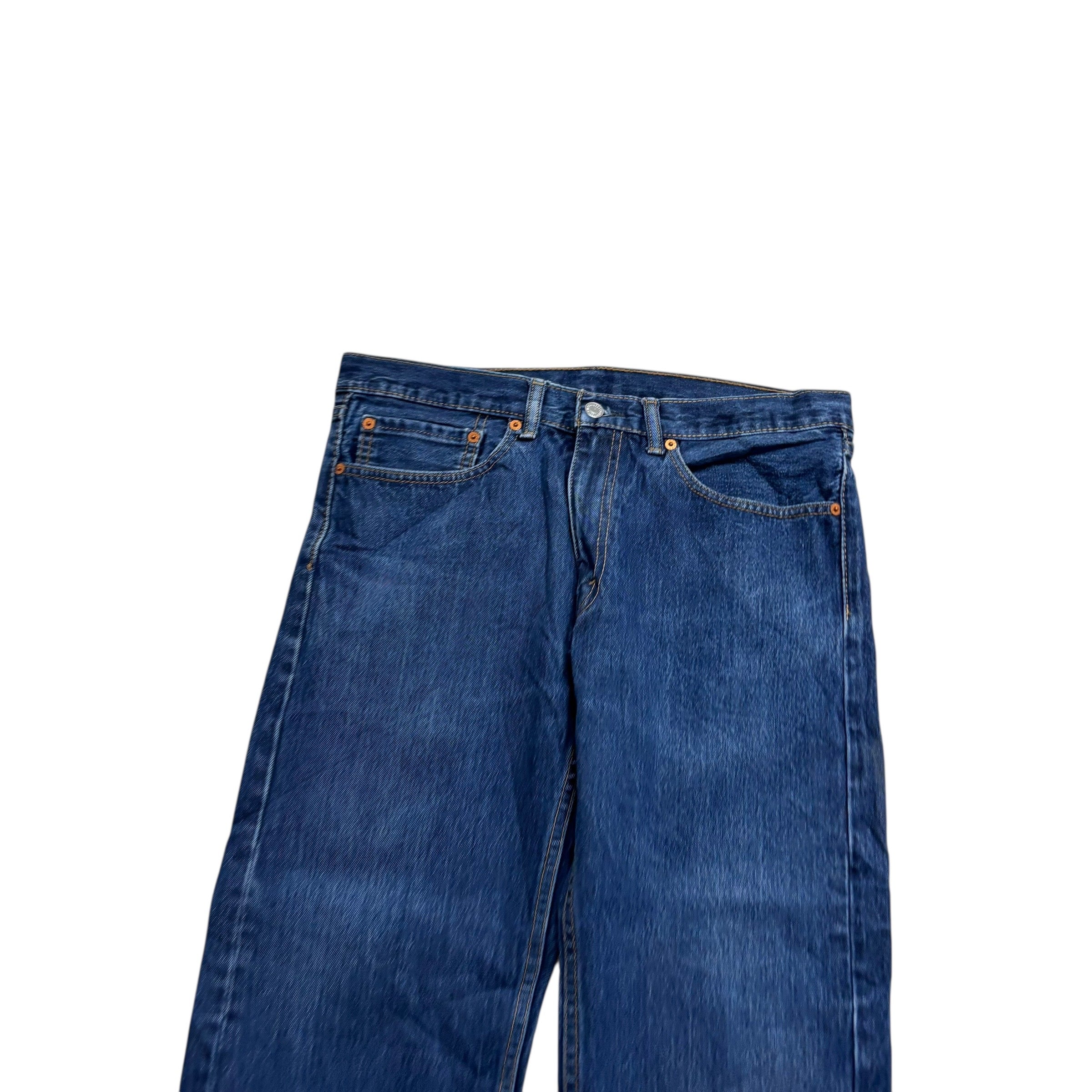 Levis 505 Jeans W34 L25 Mens Mid Blue Regular Straight Fit Denim (E)