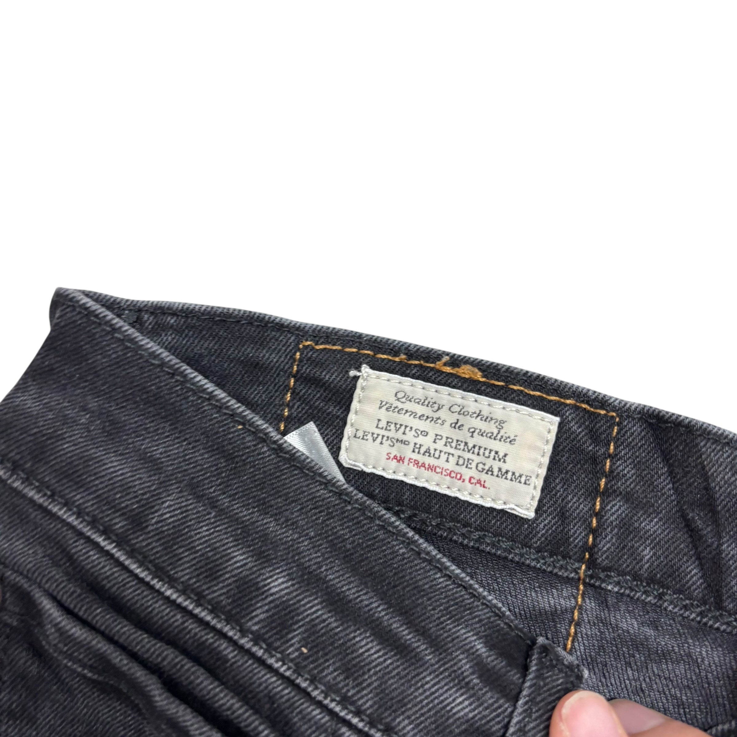 Levis 512 Jeans W30 L32 Mens Black Slim Tapered Fit Stretch Denim