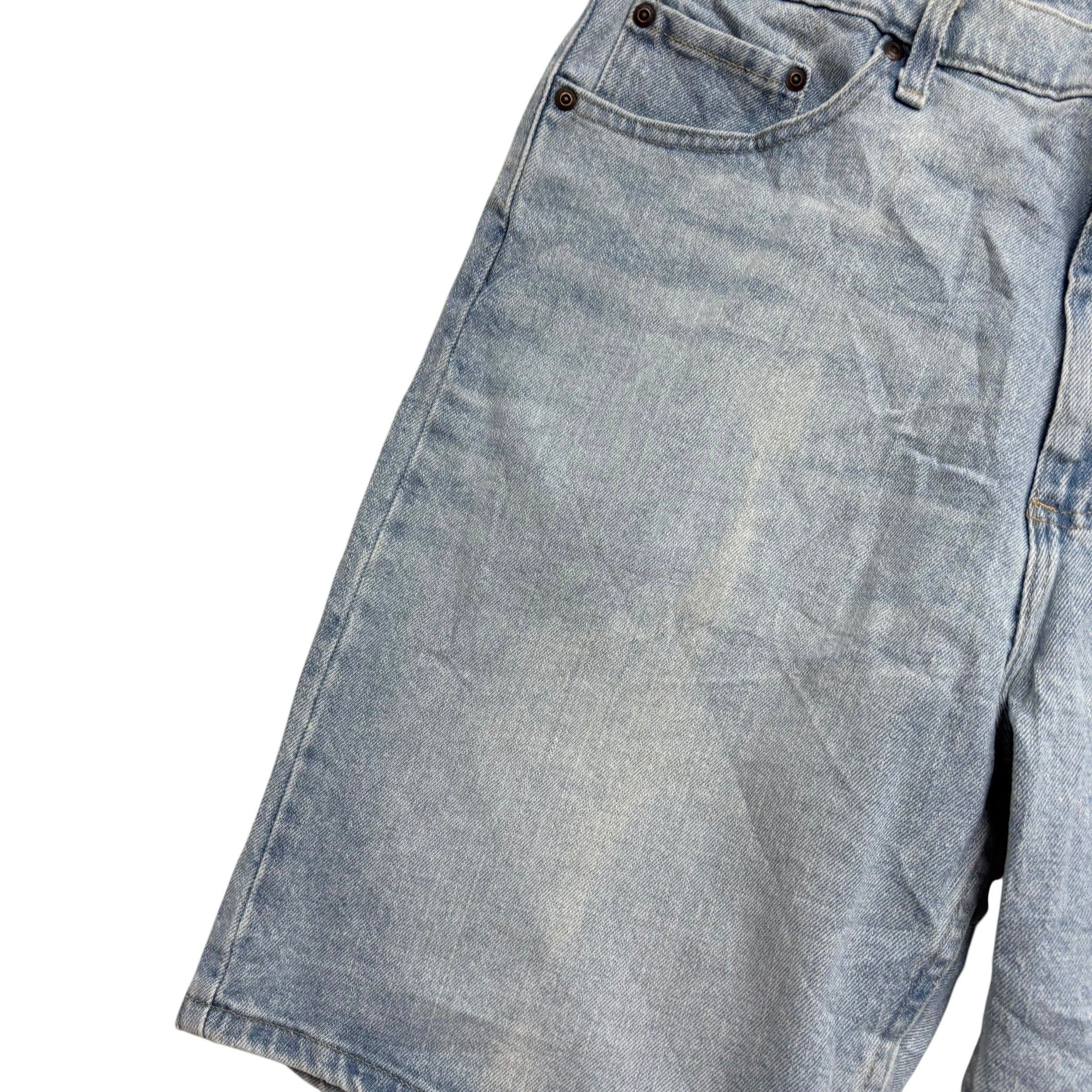 Wrangler Baggy Jorts W36 Mens Denim Shorts Light Blue Relaxed Fit Stretch