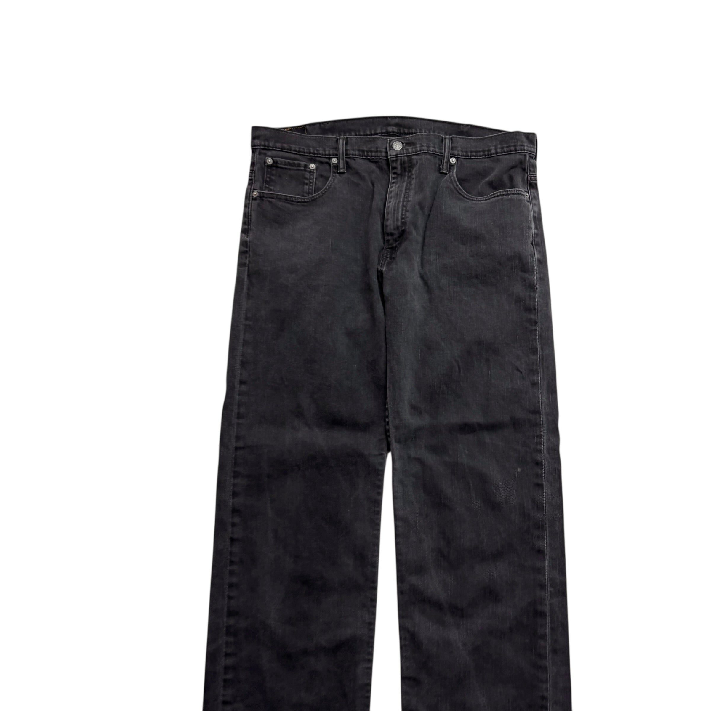 Levis 569 Jeans W38 L32 Mens Black Baggy Relaxed Straight Fit Stretch Denim