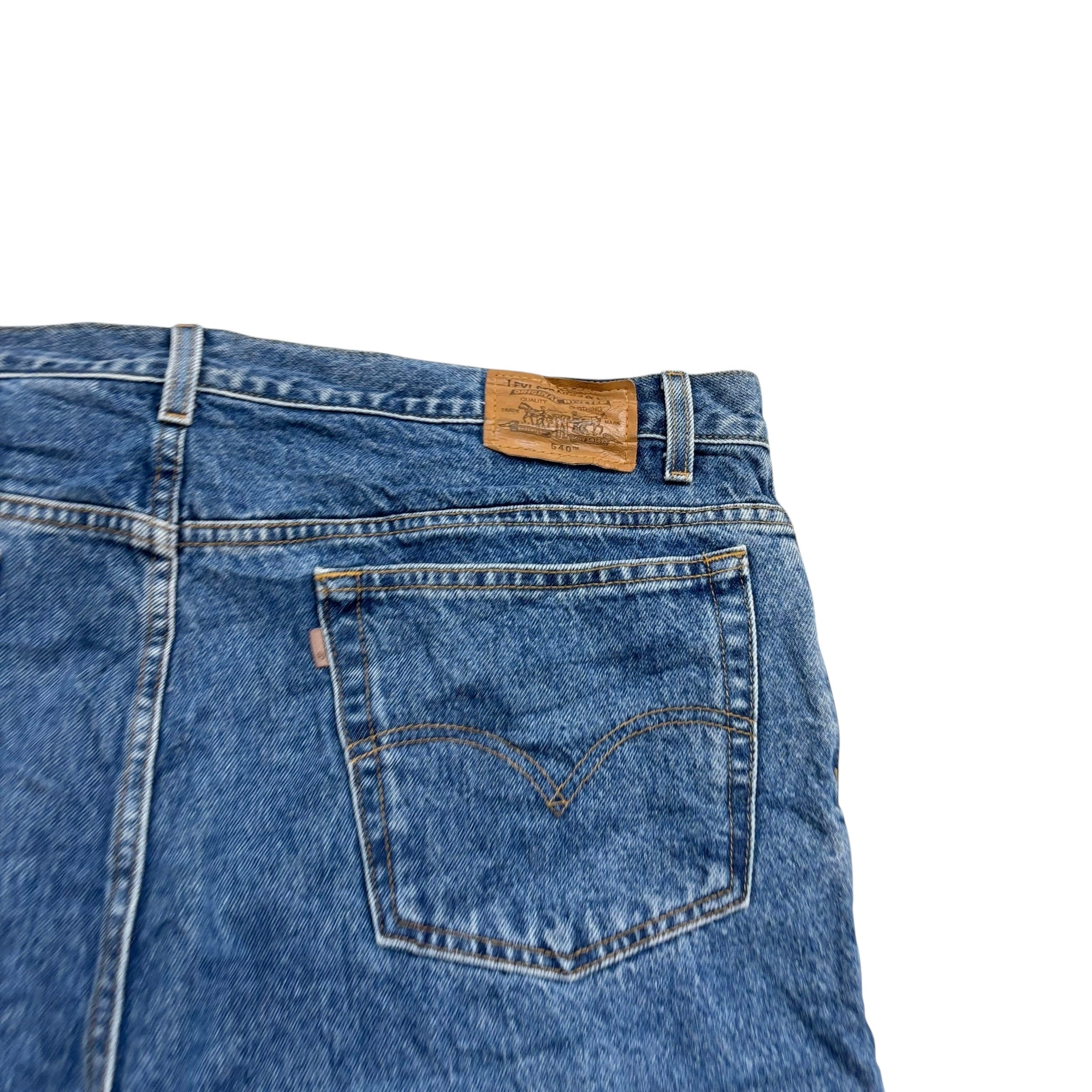 Levis 540 Jeans W44 L27 Mens Mid Blue Relaxed Straight Fit 90s Vintage Denim (E)