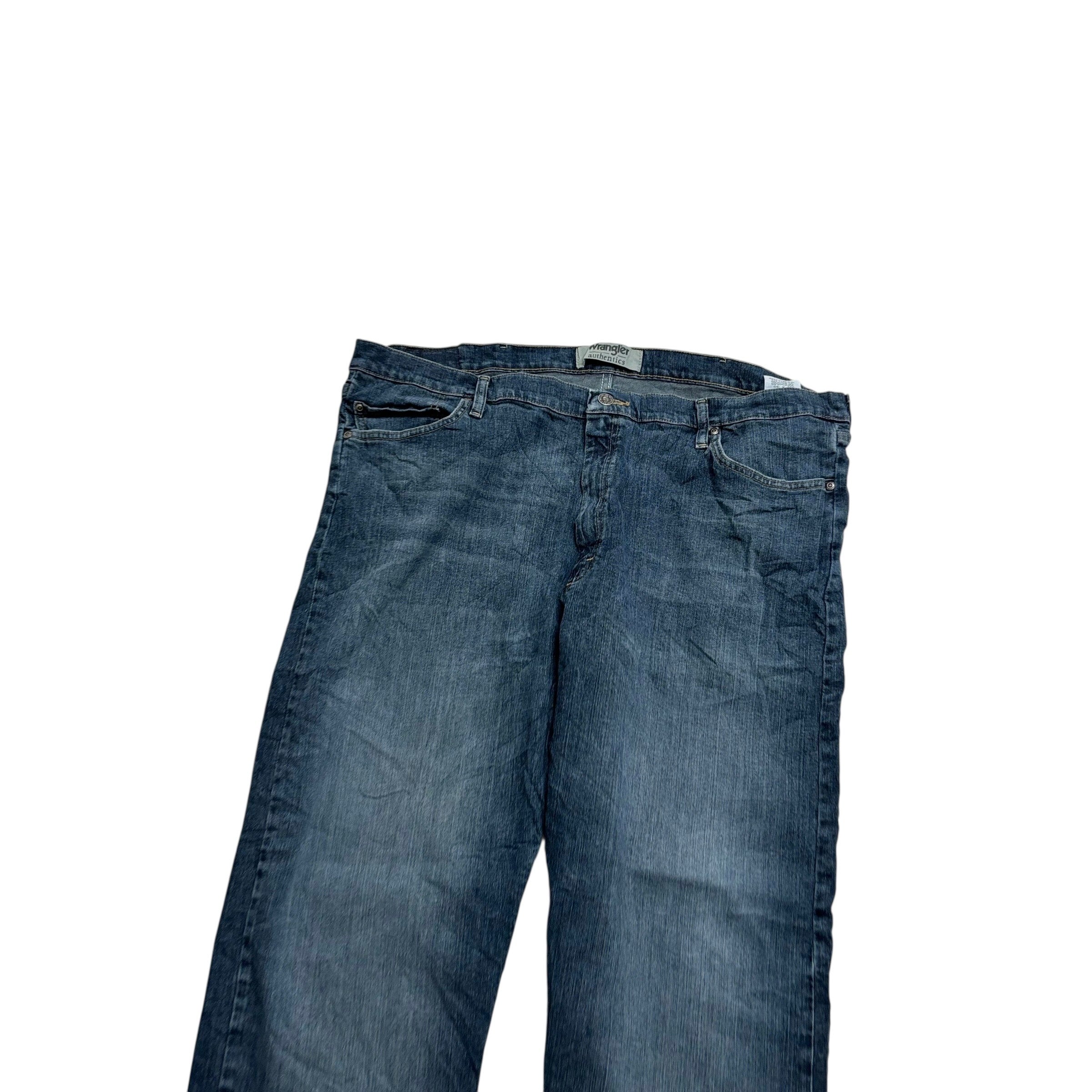 Wrangler Jeans W42 L30 Mens Dark Blue Relaxed Straight Fit Stretch Denim (E)