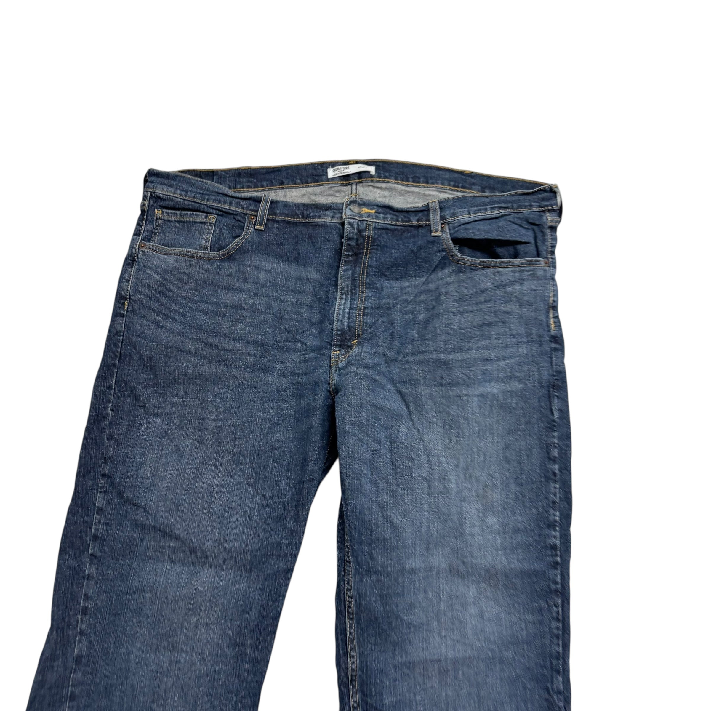 Levis Signature Jeans W44 L30 Mens Dark Blue Relaxed Straight Stretch Denim (E)
