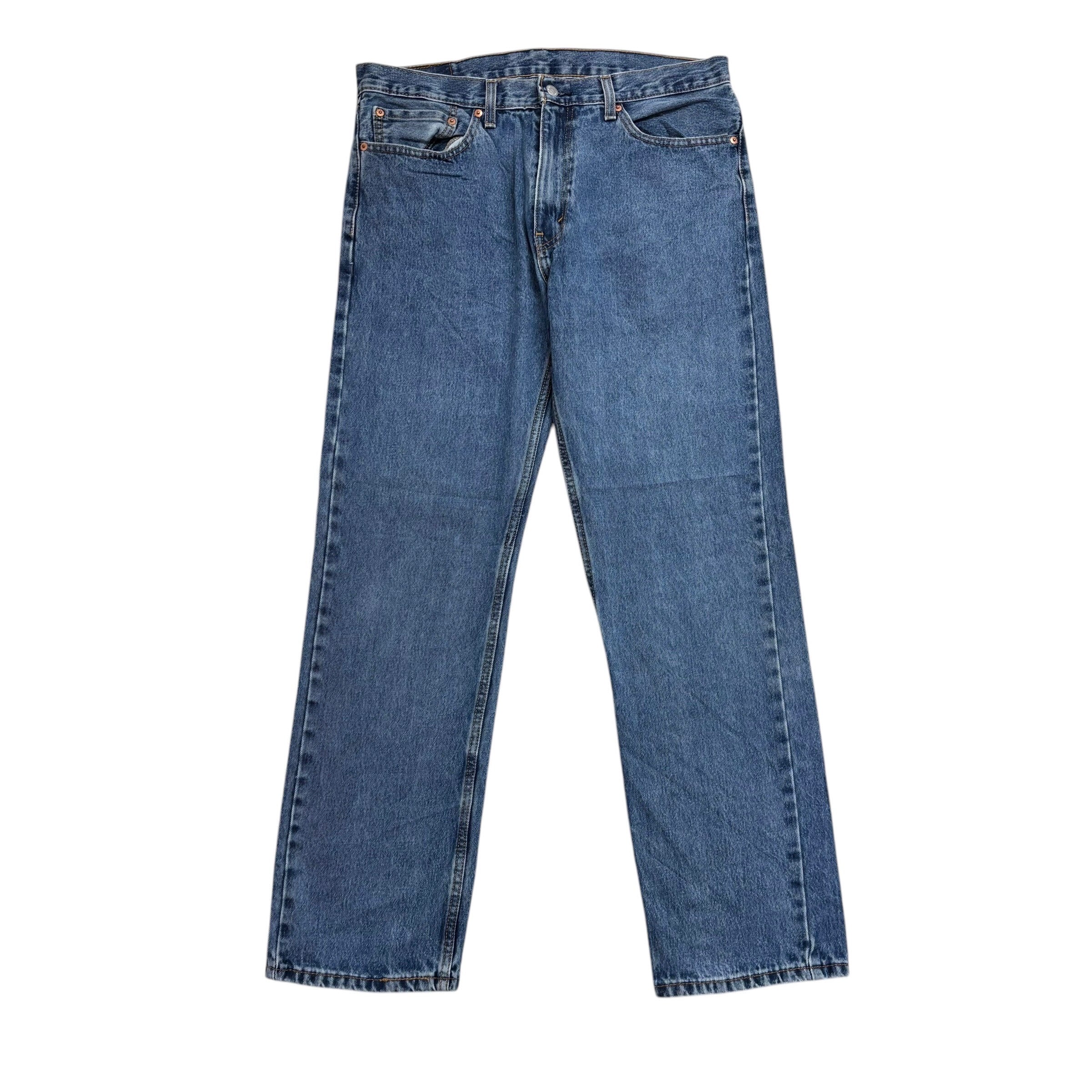 Levis 505 Jeans W36 L32 Mens Light Blue Regular Straight Fit Denim (E)