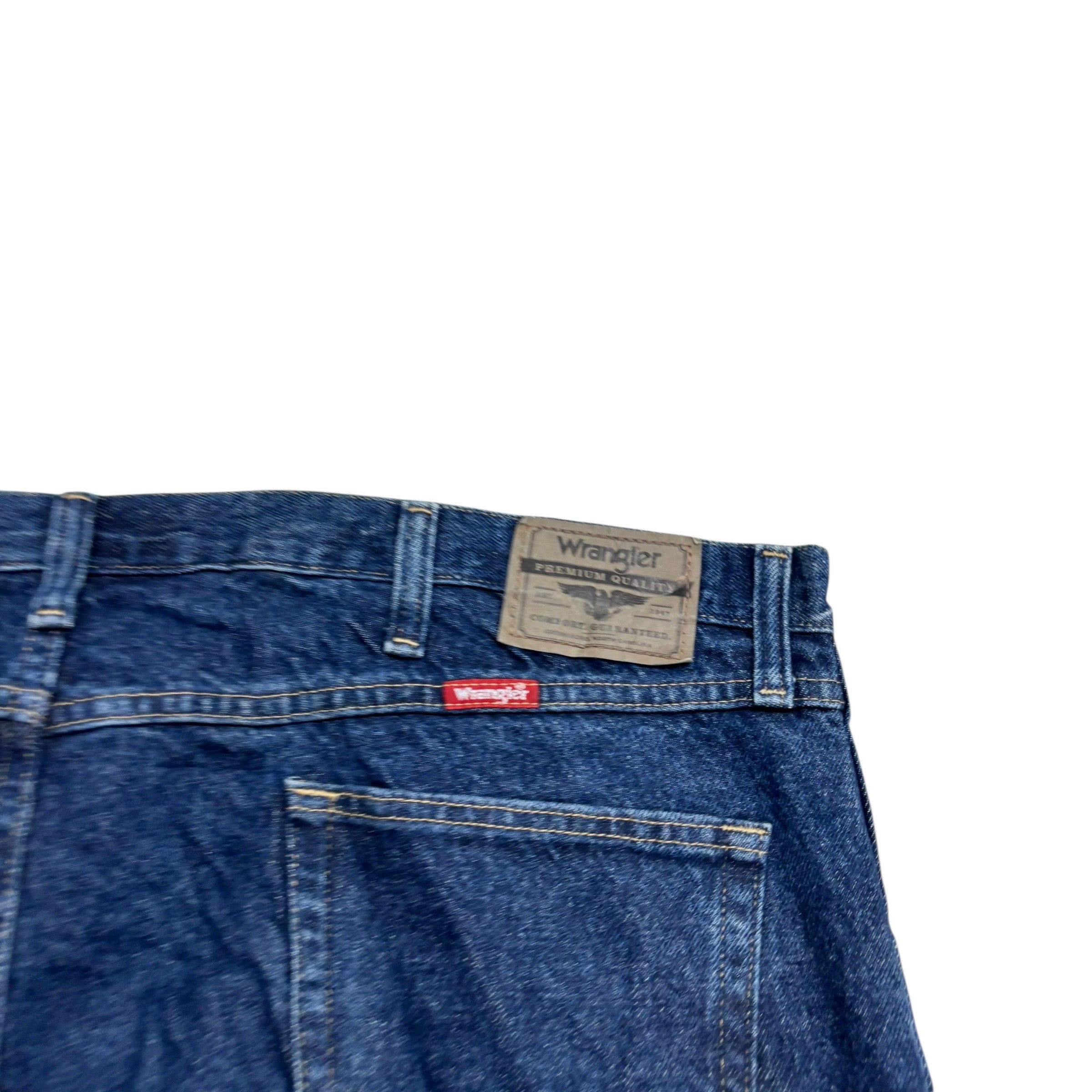 Wrangler Jeans W44 L30 Mens Dark Blue Regular Straight Fit Denim (E)