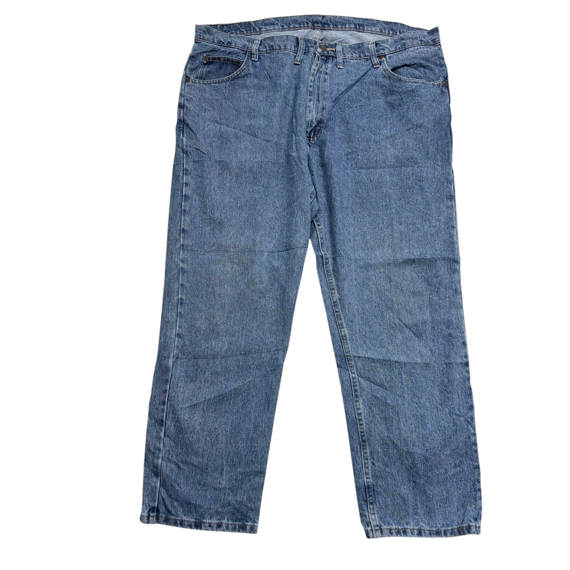 Wrangler Jeans W44 L31 Mens Mid Blue Relaxed Straight Fit Denim (E)