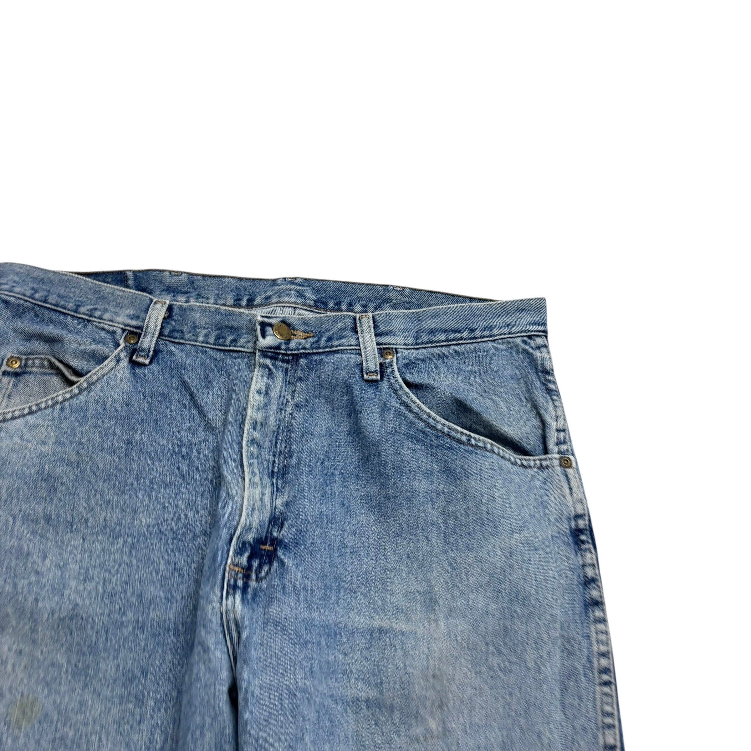 Wrangler Jeans W36 L34 Mens Mid Blue Regular Straight Fit Denim (F)