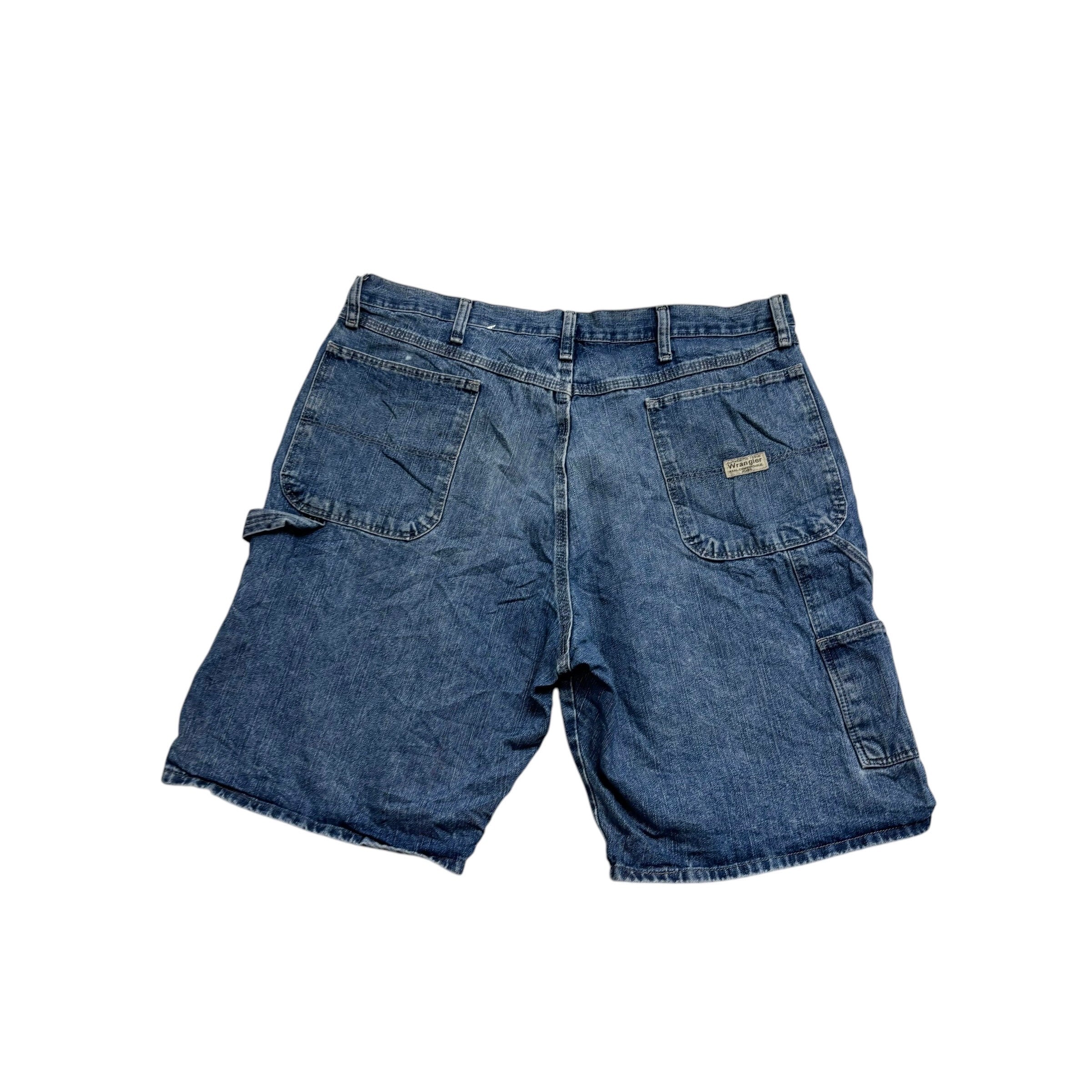 Wrangler Jorts W38 Mens Light Blue Denim Shorts Baggy Relaxed Carpenter (F)