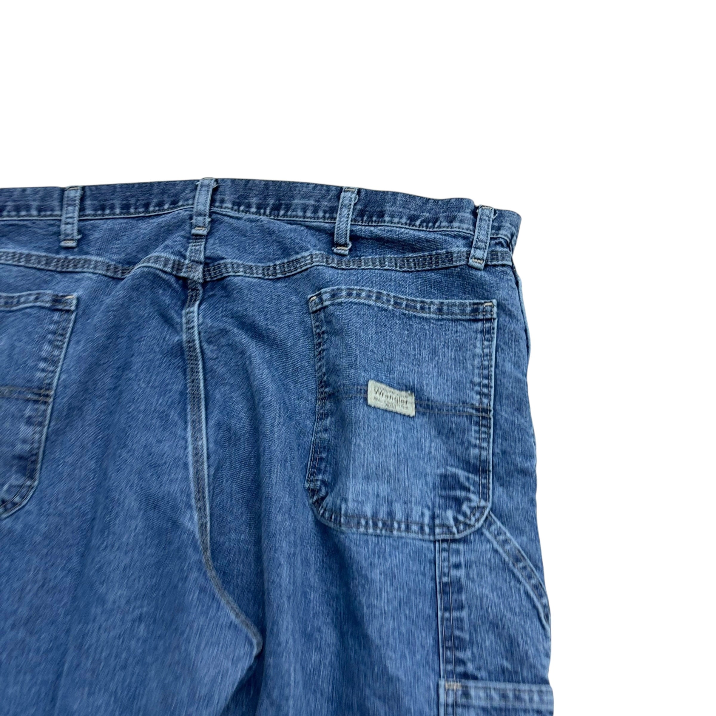 Wrangler Carpenter Jeans W42 L32 Mens Mid Blue Relaxed Fit Baggy Denim