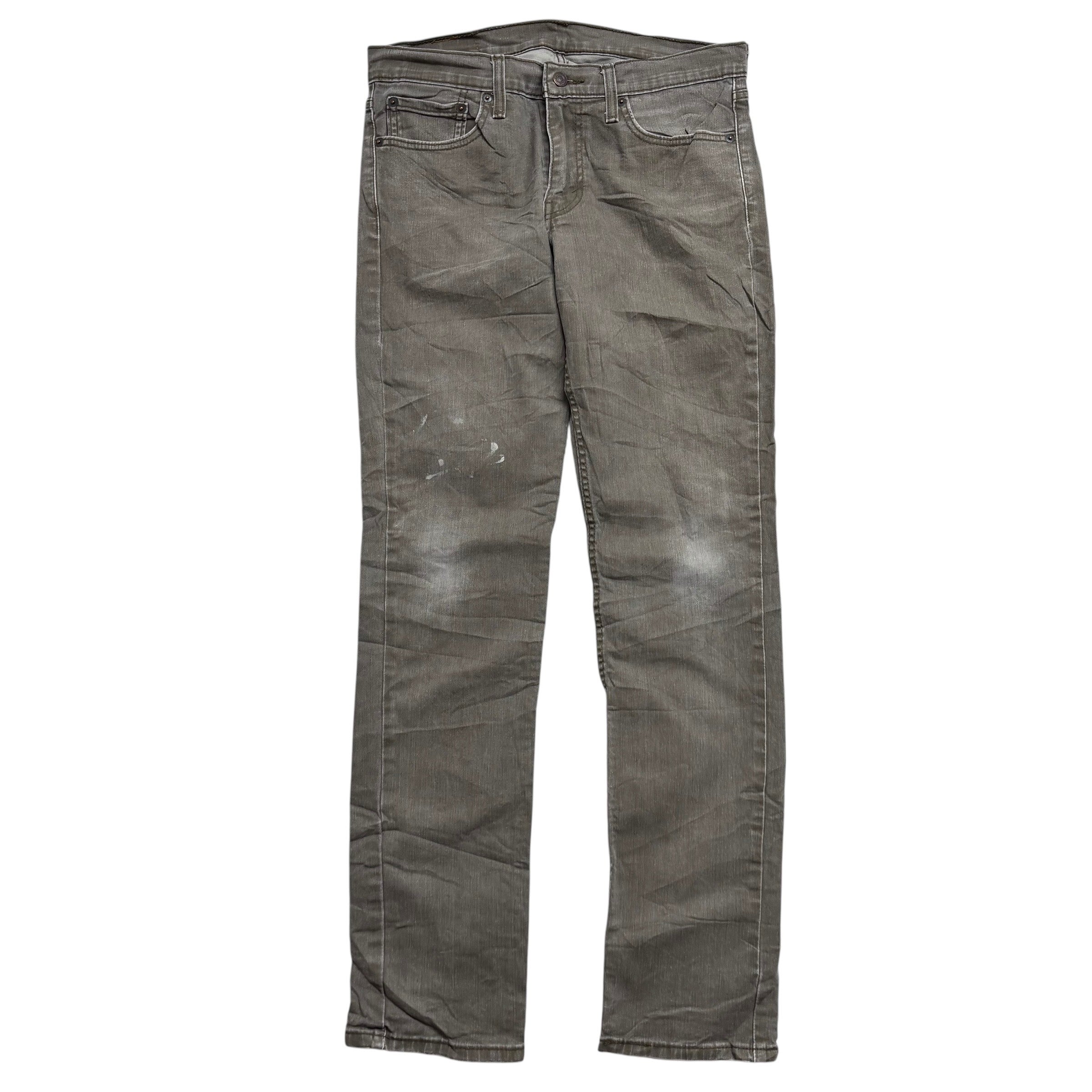 Levis 511 Jeans W32 L34 Mens Olive Green Slim Fit Stretch Waxed Denim (F)