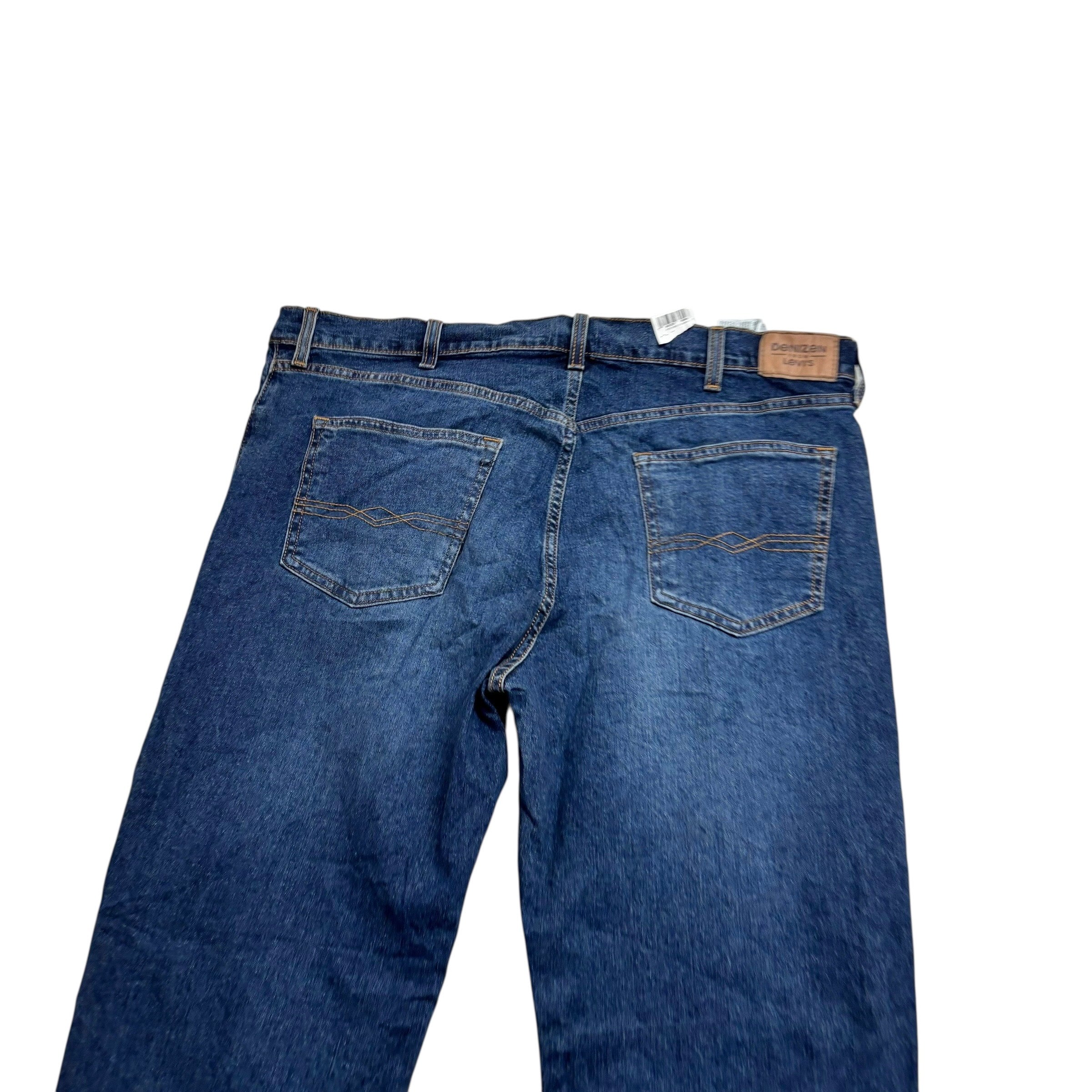 Levis Denizen Jeans W40 L32 Mens Dark Blue Relaxed Straight Stretch Denim (E)