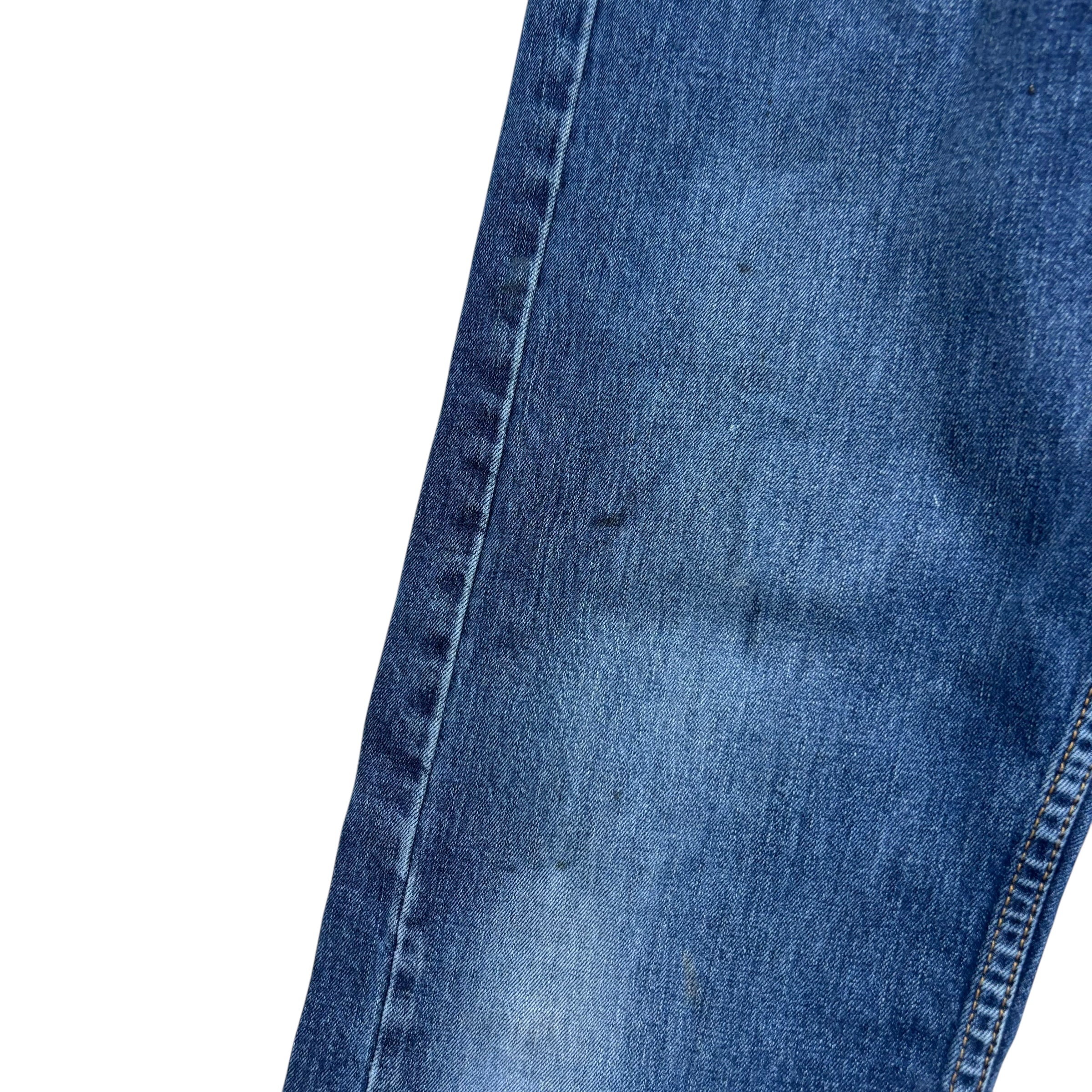 Levis 505 Jeans W34 L34 Mens Mid Blue Regular Straight Fit Stretch Denim (F)