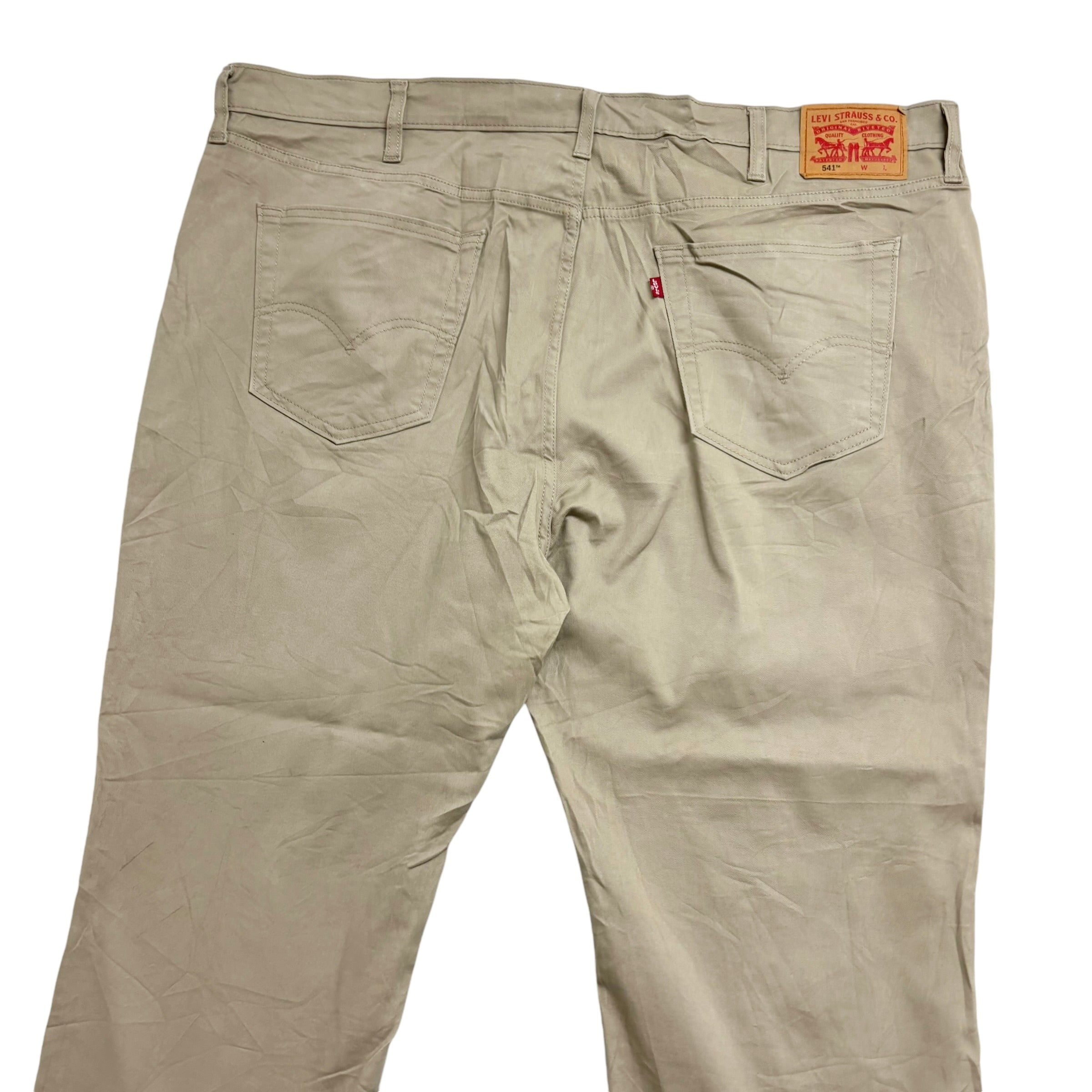 Levis 541 Trousers W46 L29 Mens Beige Athletic Tapered Fit Stretch Cotton Pants