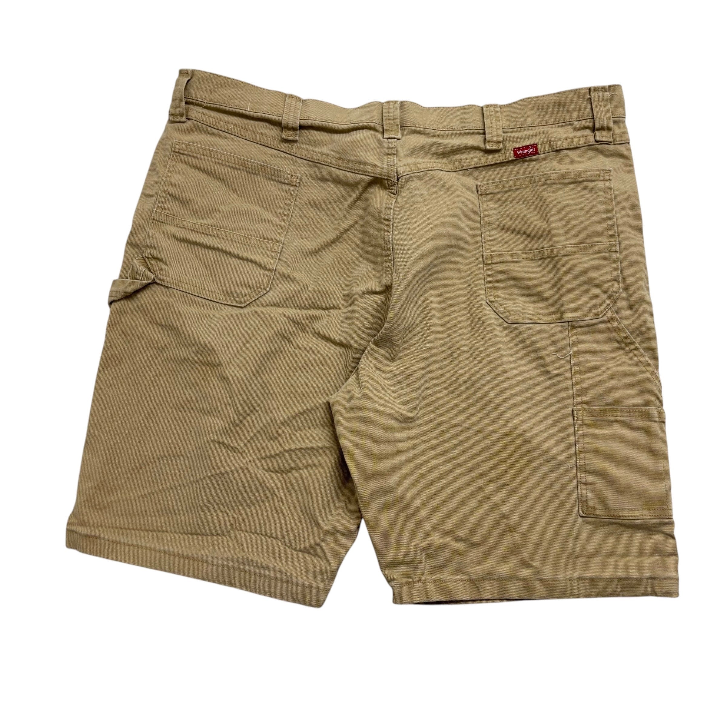 Wrangler Baggy Jorts W42 Mens Beige Denim Shorts Relaxed Stretch Carpenter (F)