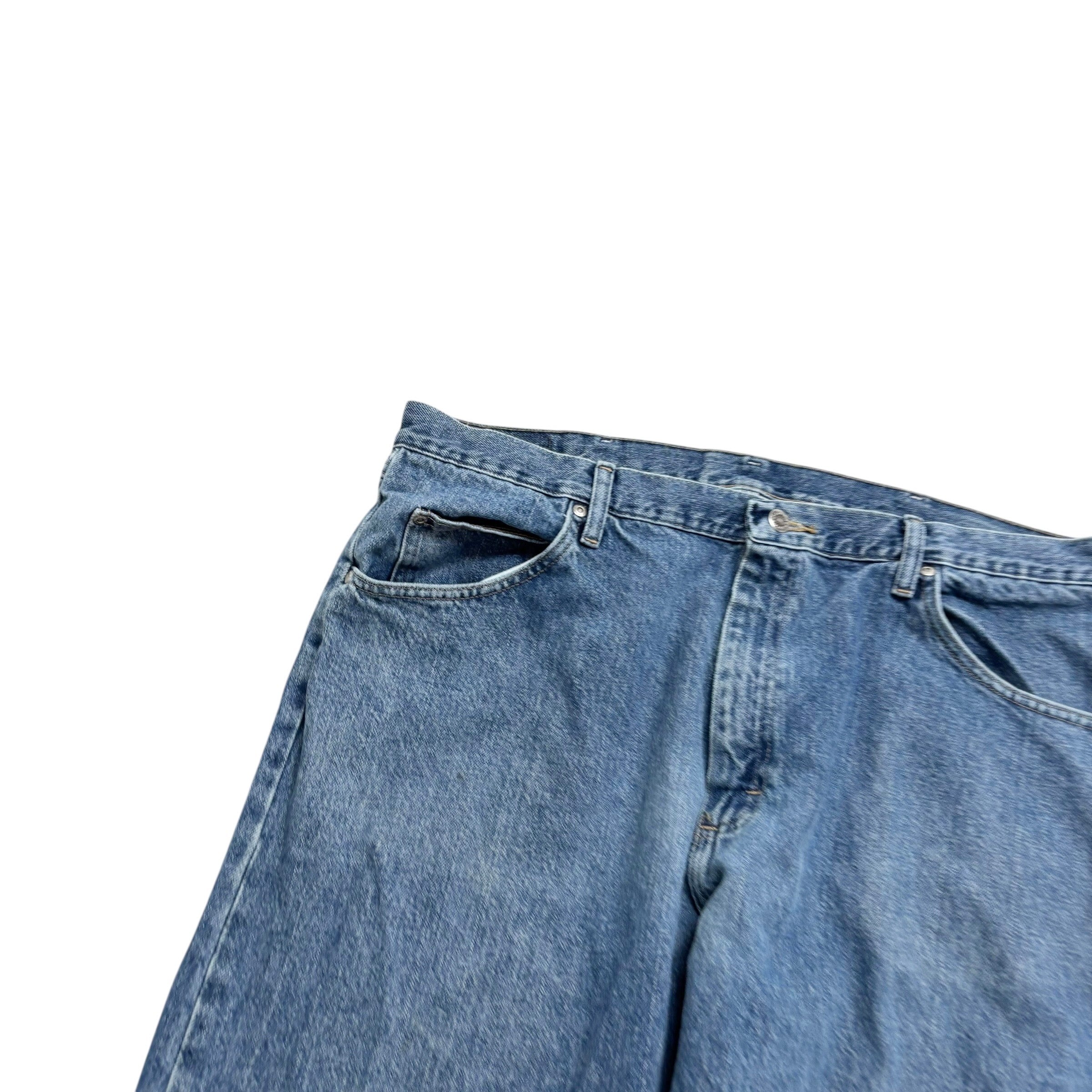 Wrangler Jeans W40 L32 Mens Mid Blue Relaxed Straight Fit Denim