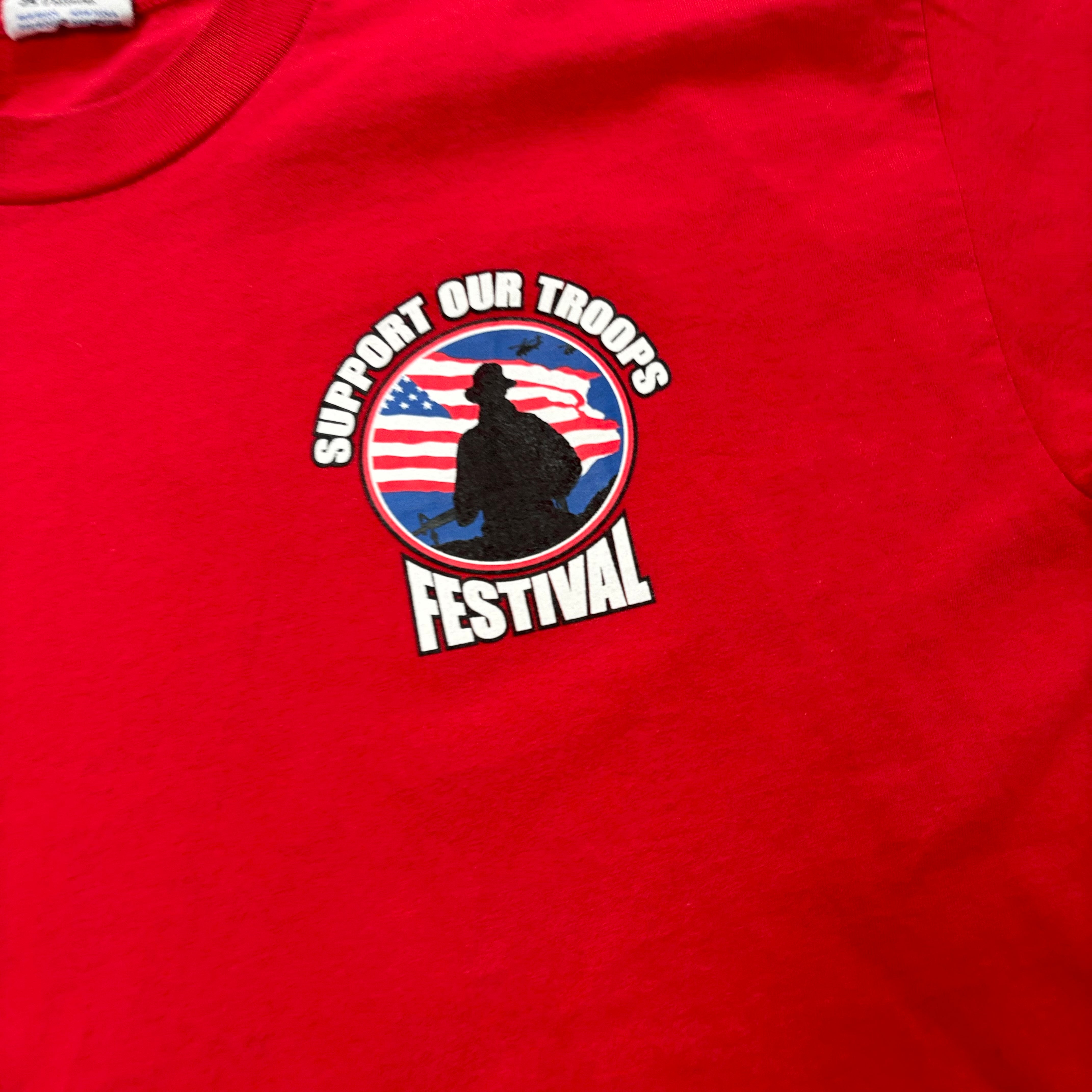 Vintage T Shirt Mens XL Red Graphic Print 00s Military USA (E)