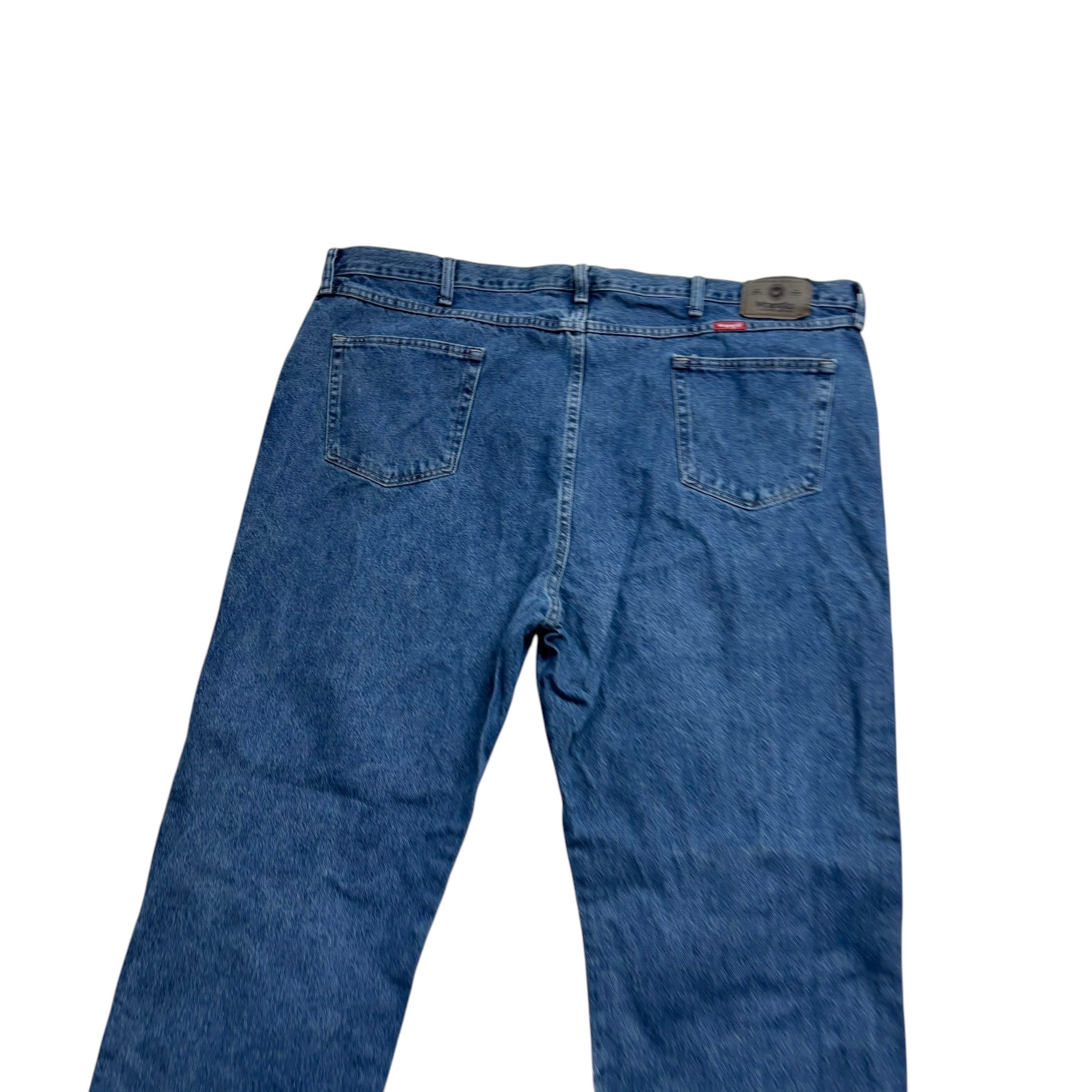 Wrangler Jeans W48 L30 Mens Mid Blue Regular Straight Fit Denim