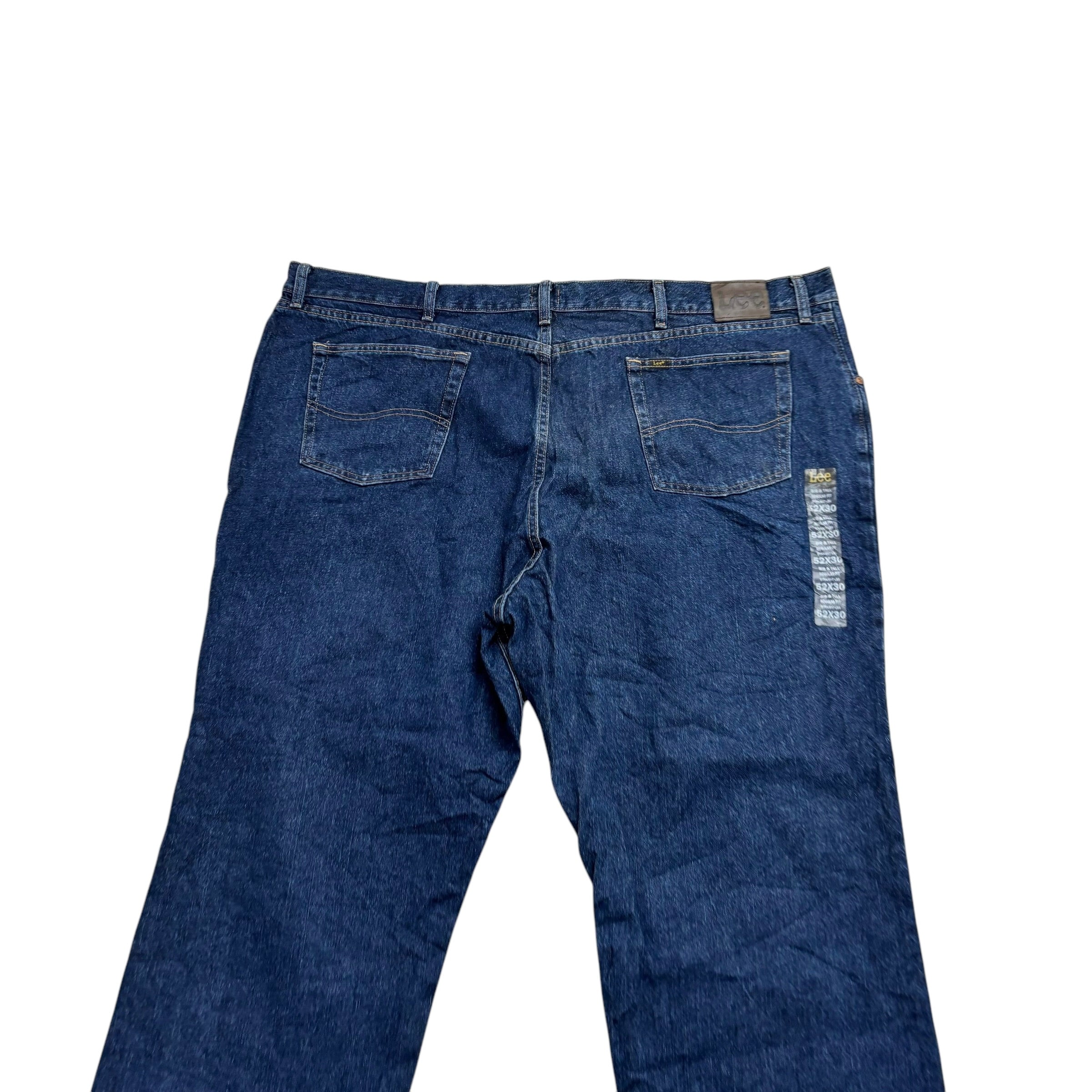 Lee Jeans W52 L30 Mens Dark Blue Regular Straight Fit Vintage Denim (E)