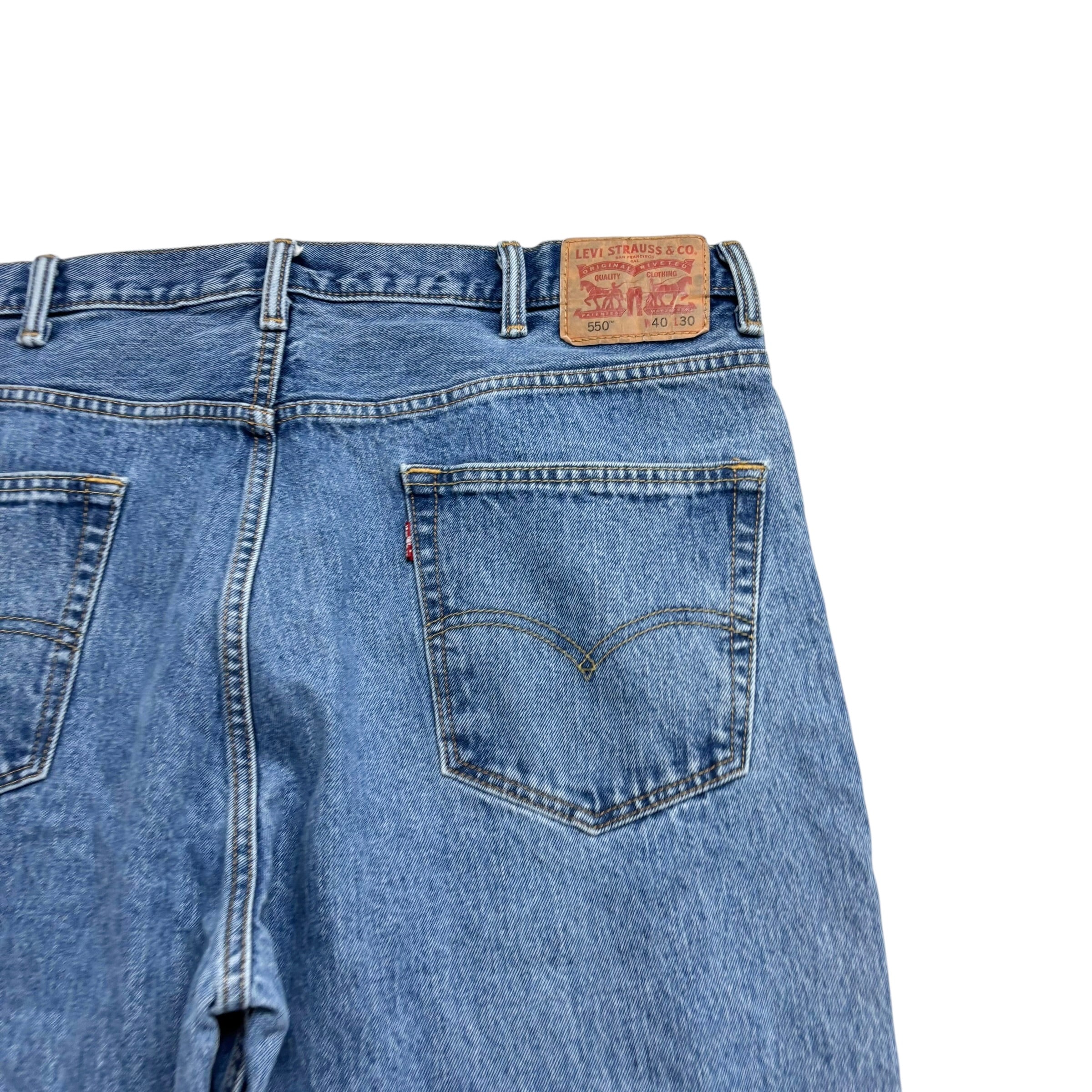 Levis 550 Jeans W40 L30 Mens Mid Blue Baggy Relaxed Straight Fit Denim
