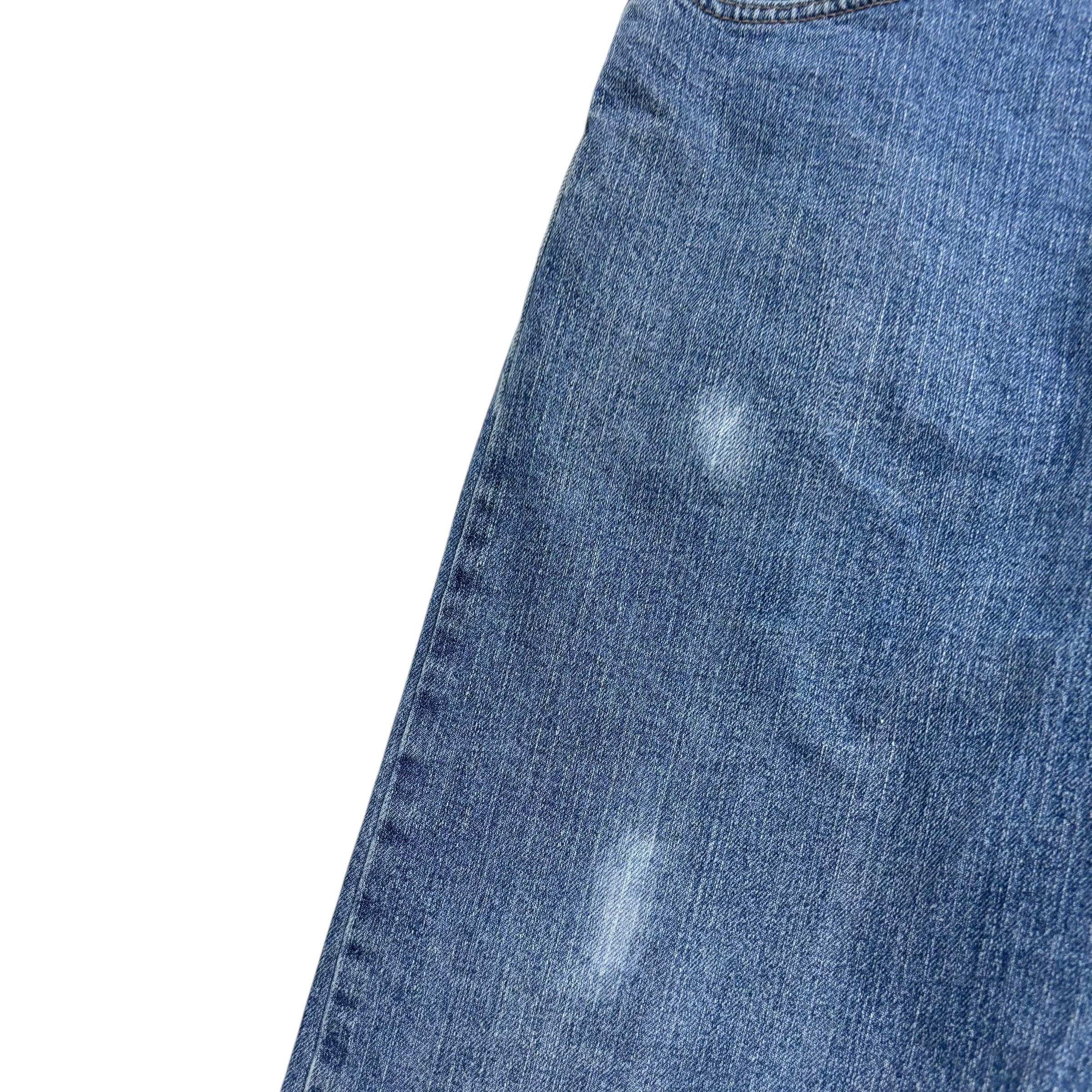 Wrangler Jeans W36 L30 Mens Mid Blue Relaxed Straight Fit Stretch Denim (F)