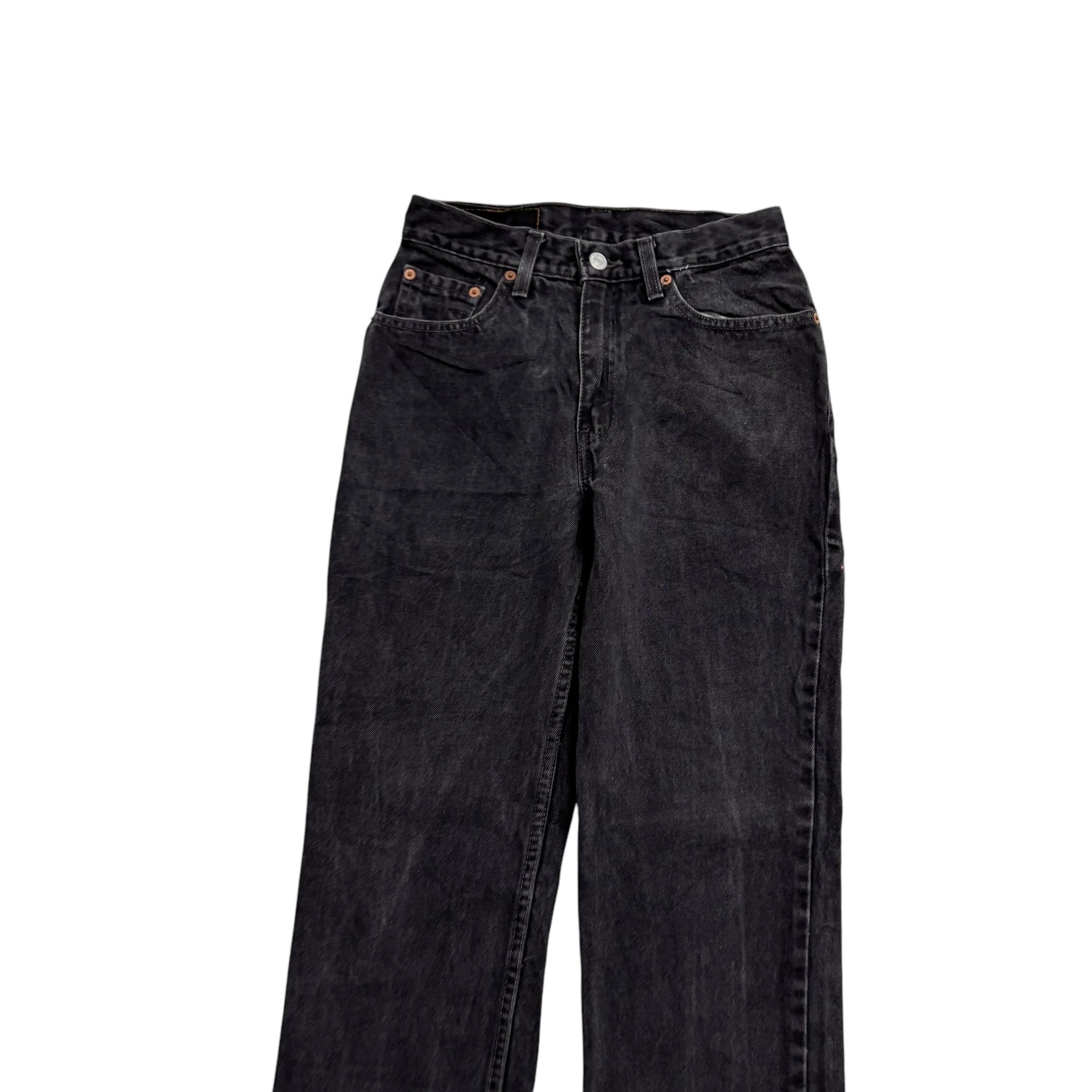 Levis 512 Jeans W24 L30 Womens Black Slim Tapered Fit Vintage Denim (E)
