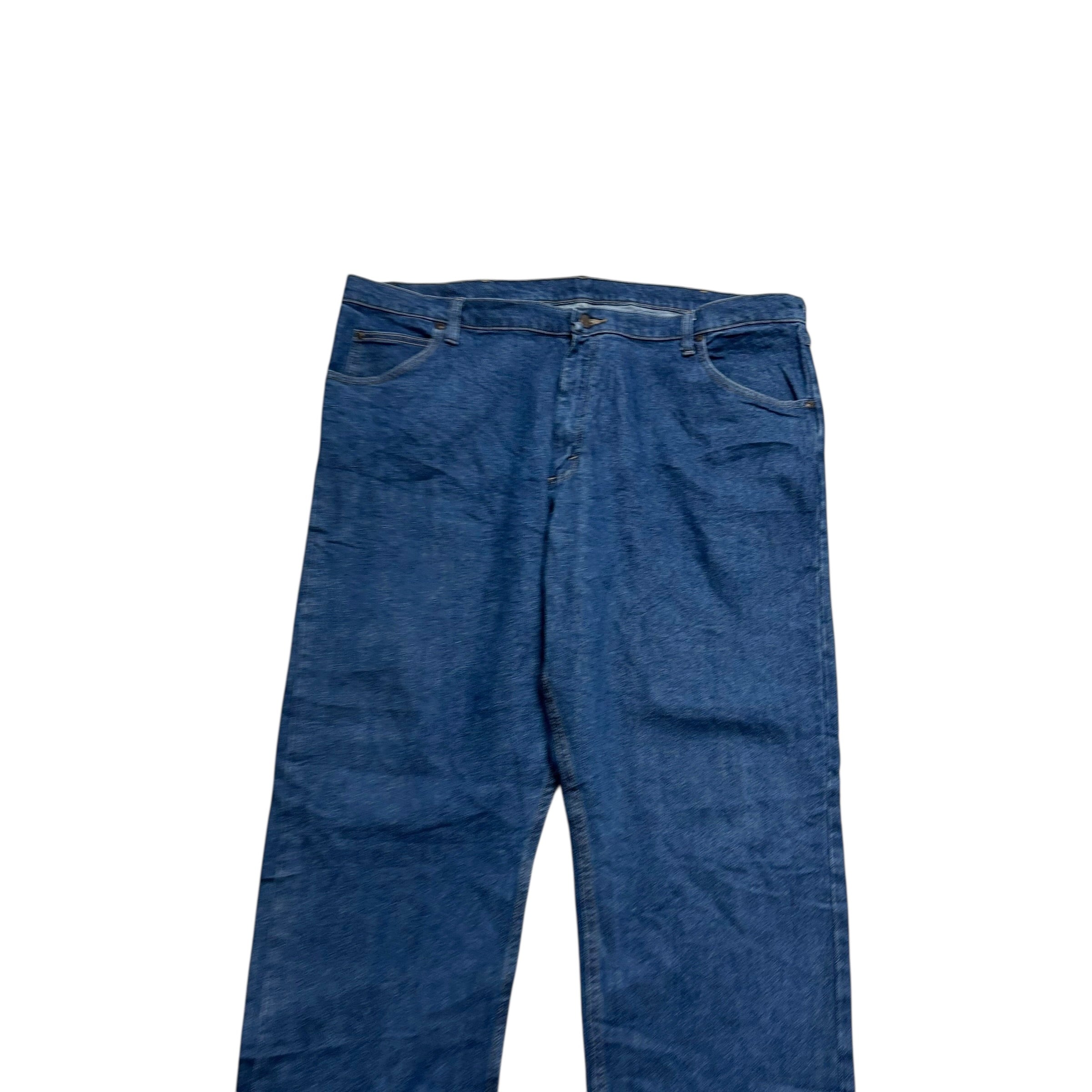 Wrangler Jeans W44 L32 Mens Mid Blue Relaxed Straight Fit Stretch Denim (E)