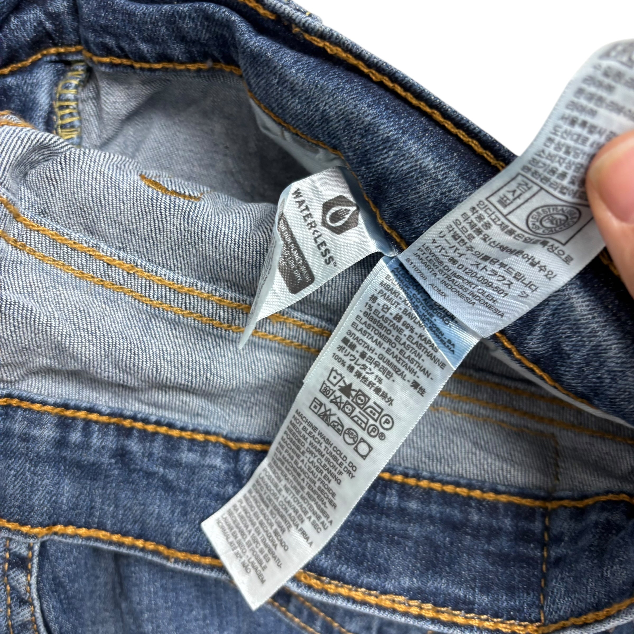 Levis Jeans W36 L30 Mens Mid Blue Regular Straight Fit Stretch Denim (E)