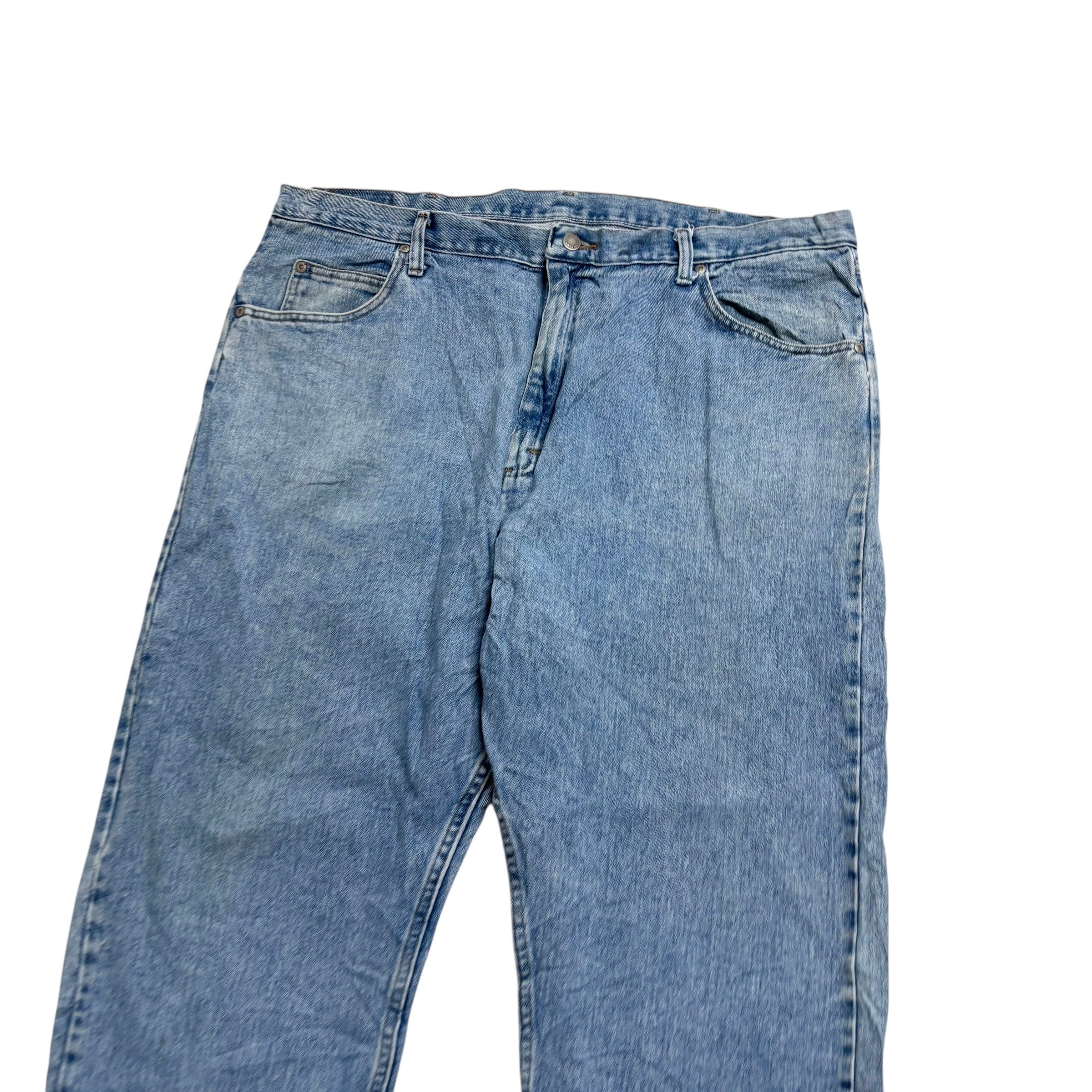 Wrangler Jeans W42 L32 Mens Light Blue Relaxed Straight Fit Vintage Denim