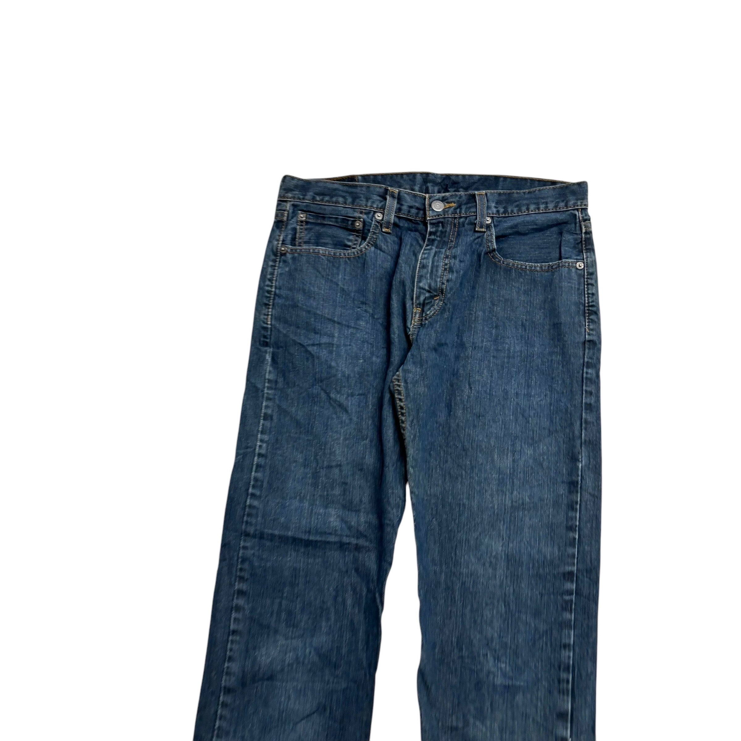 Levis 502 Jeans W32 L34 Mens Dark Blue Regular Tapered Fit Denim (E)