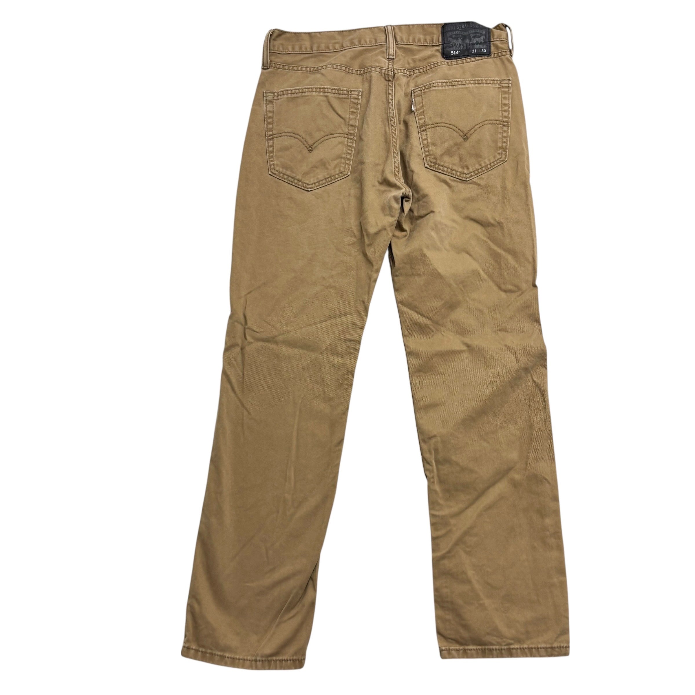 Levis 514 Trousers W31 L30 Mens Tan Regular Straight Fit Pants