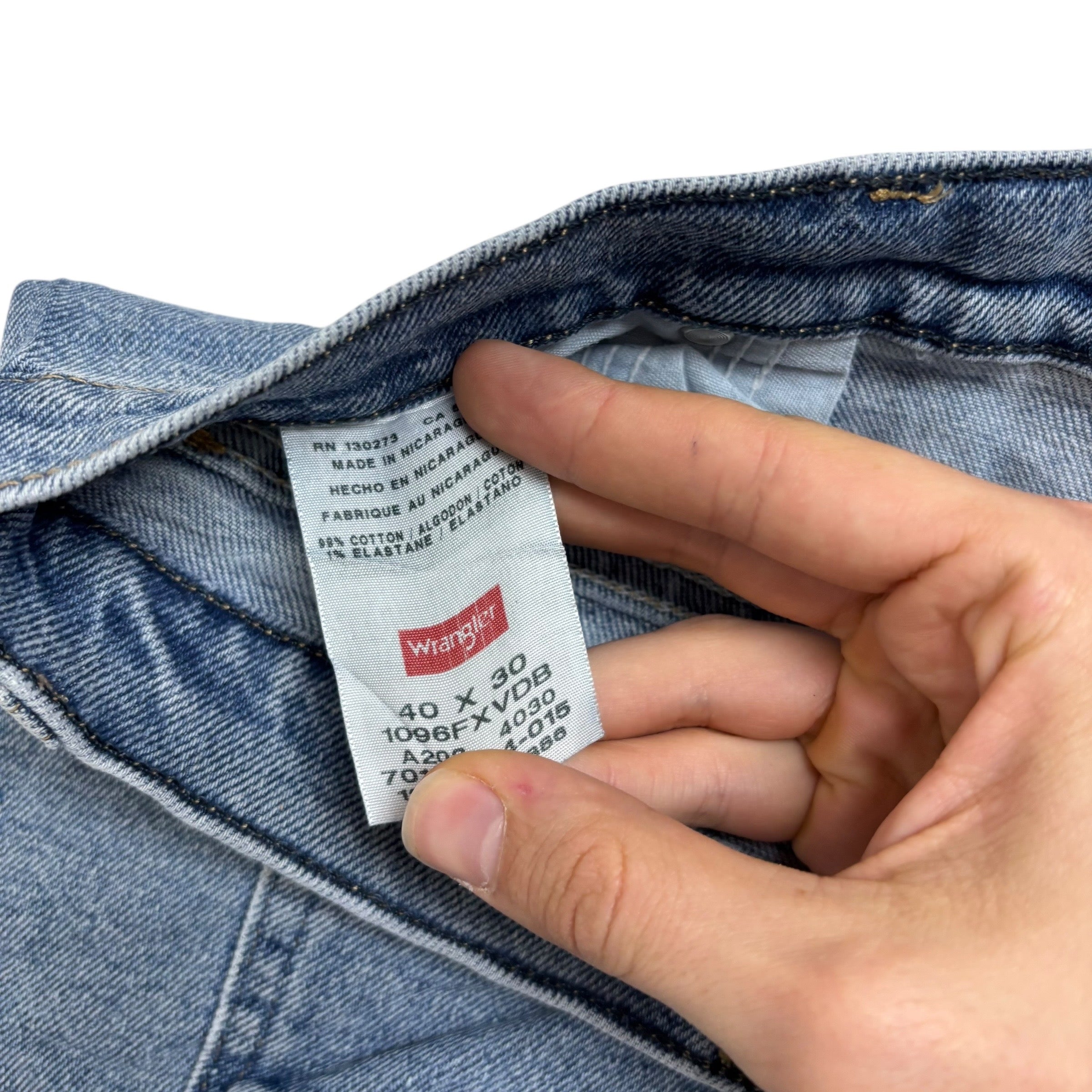 Wrangler Jeans W40 L30 Mens Light Blue Regular Straight Fit Stretch Denim