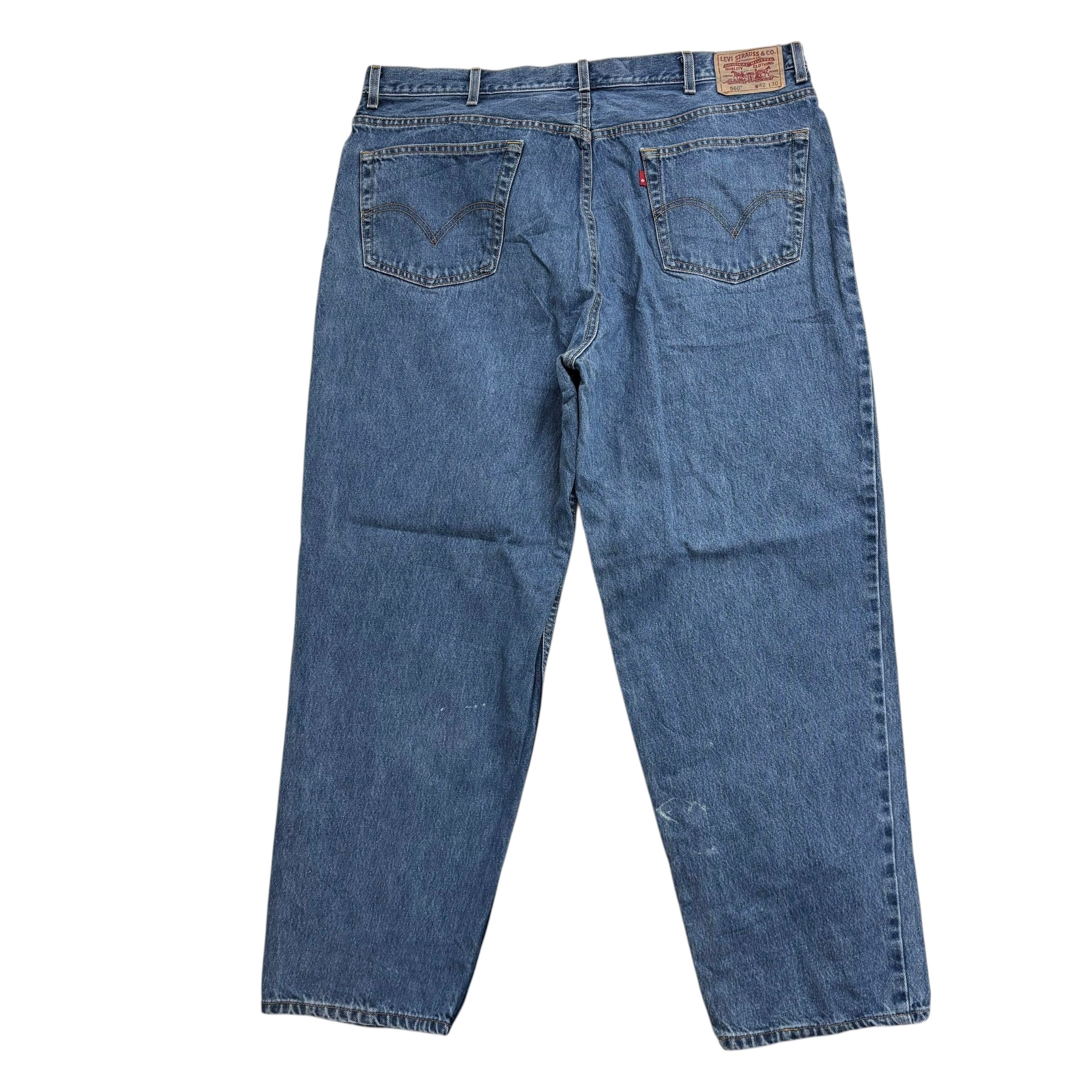 Levis 560 Jeans W42 L30 Mens Mid Blue Baggy Relaxed Comfort Vintage Denim (F)
