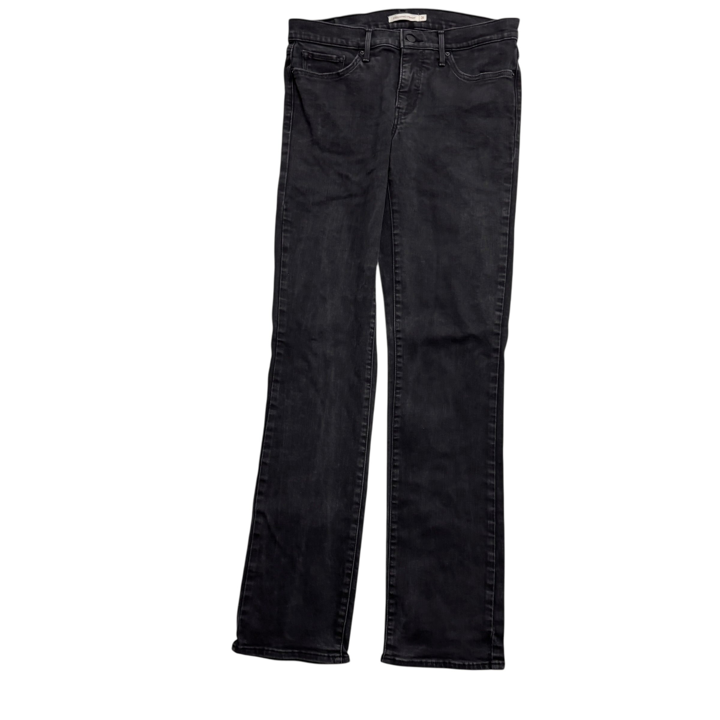 Levis 314 Jeans W31 L34 Womens Black Shaping Straight Stretch Denim