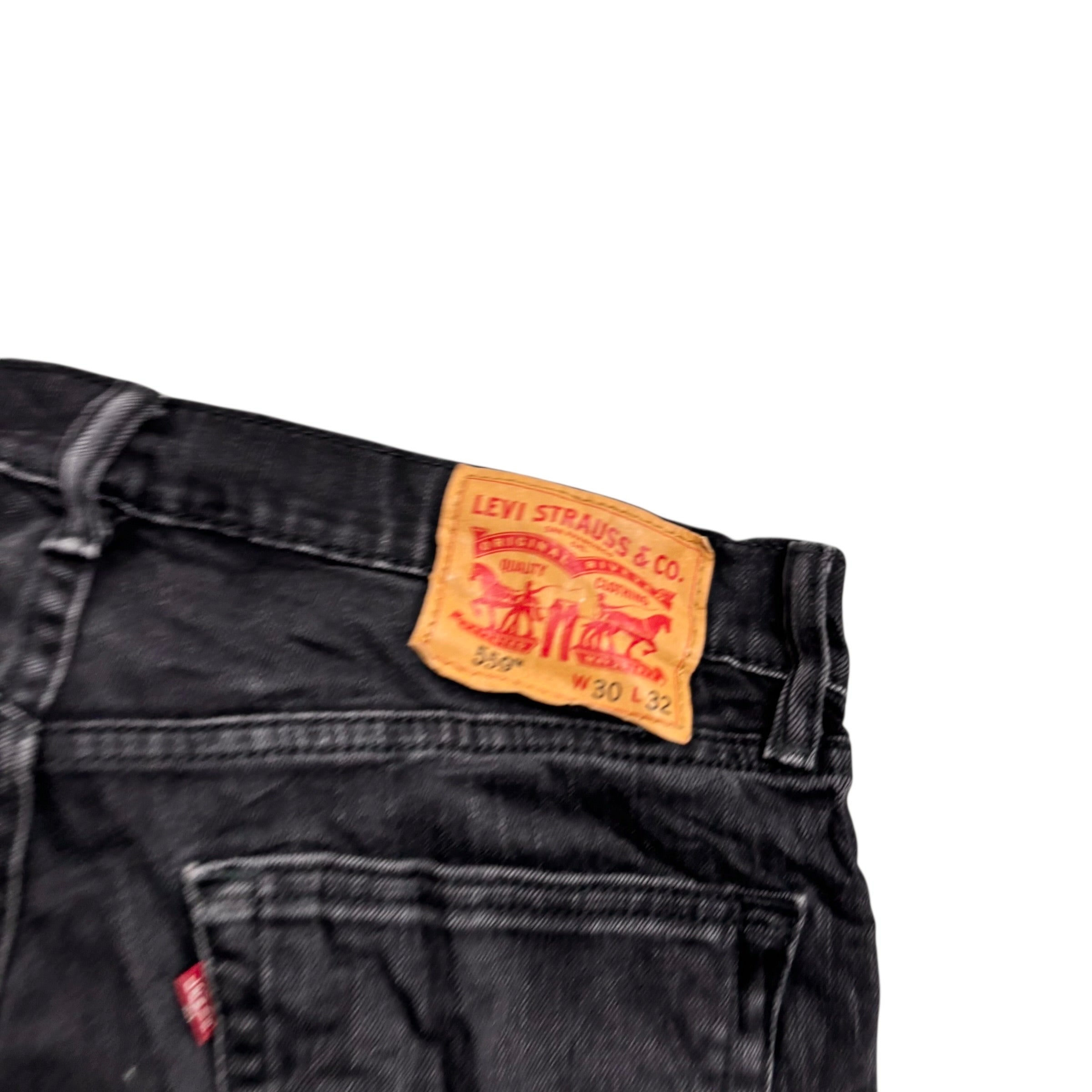 Levis 559 Jeans W30 L32 Mens Black Regular Straight Fit Stretch Denim