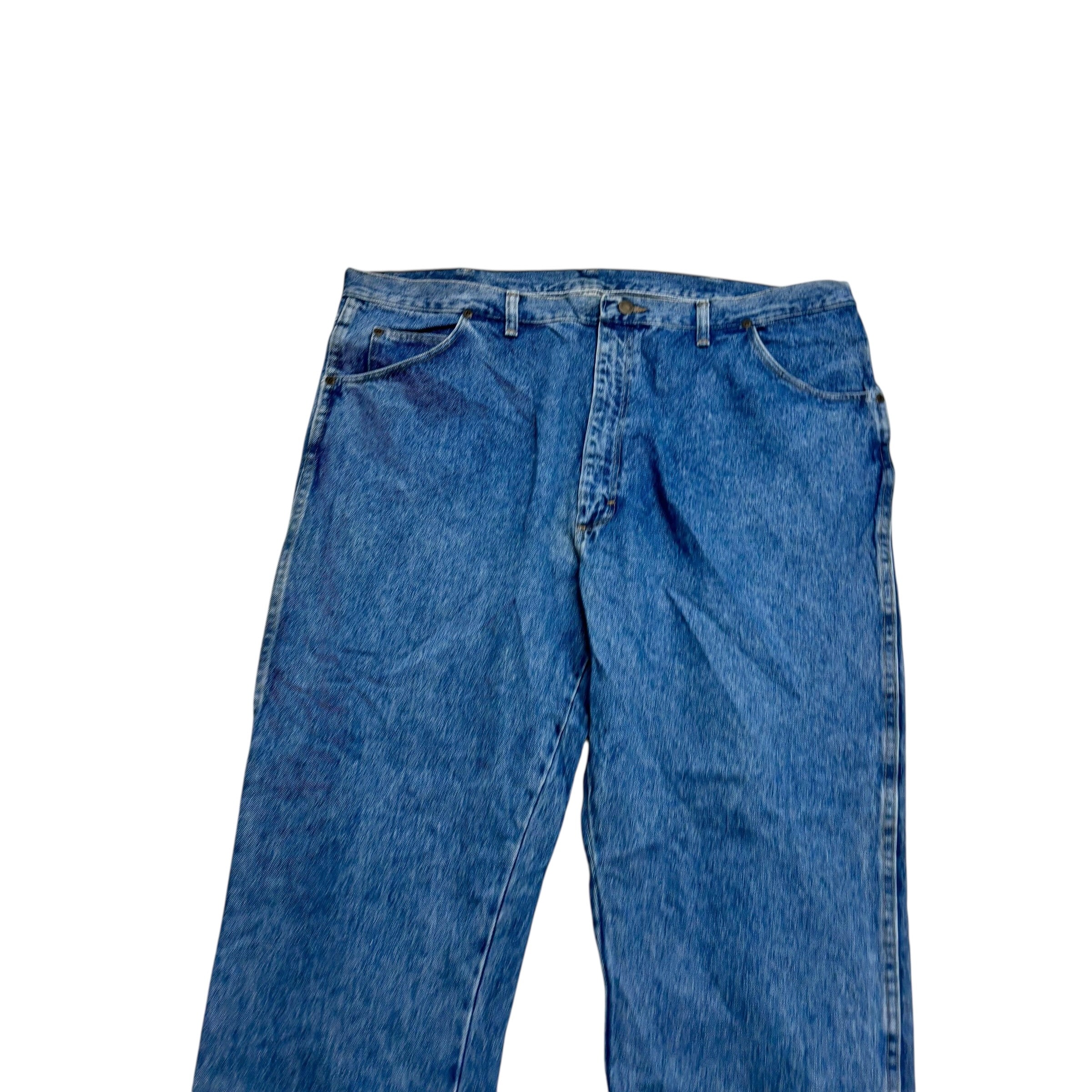 Wrangler Jeans W42 L32 Mens Mid Blue Regular Straight Fit Vintage USA Made