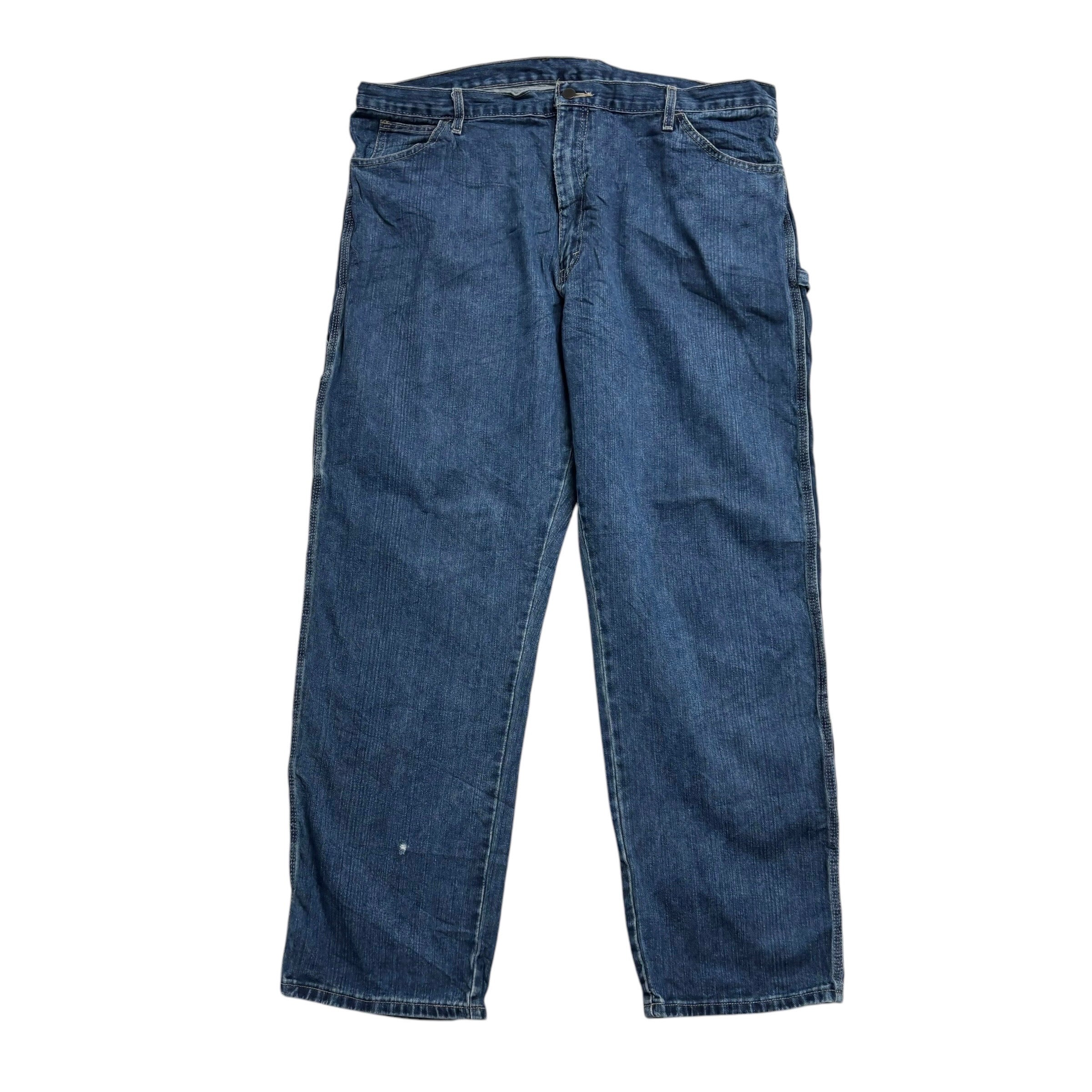 Dickies Carpenter Jeans W42 L32 Mens Mid Blue Relaxed Straight Fit Pants