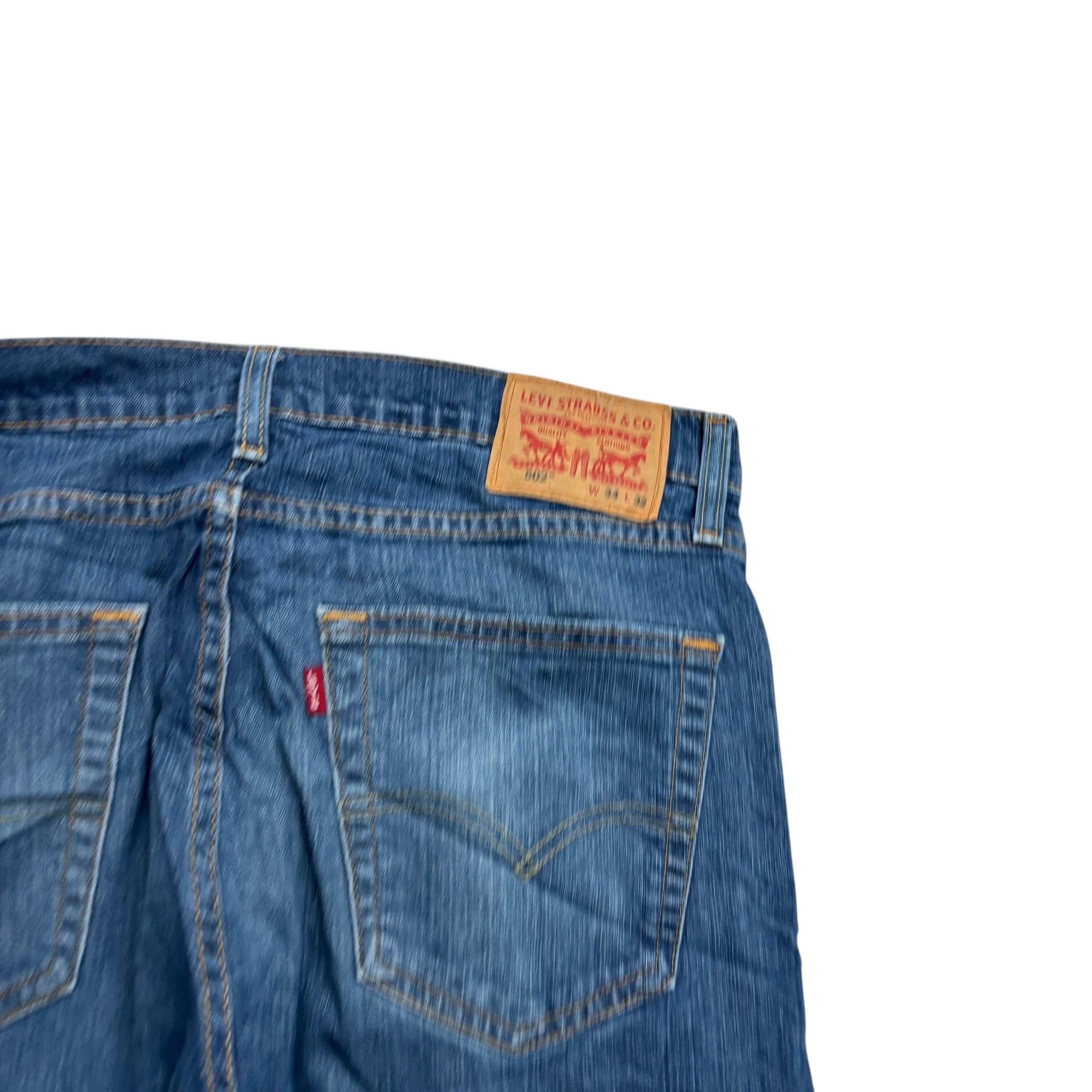 Levis 502 Jeans W34 L31 Mens Dark Blue Regular Tapered Fit Stretch Denim