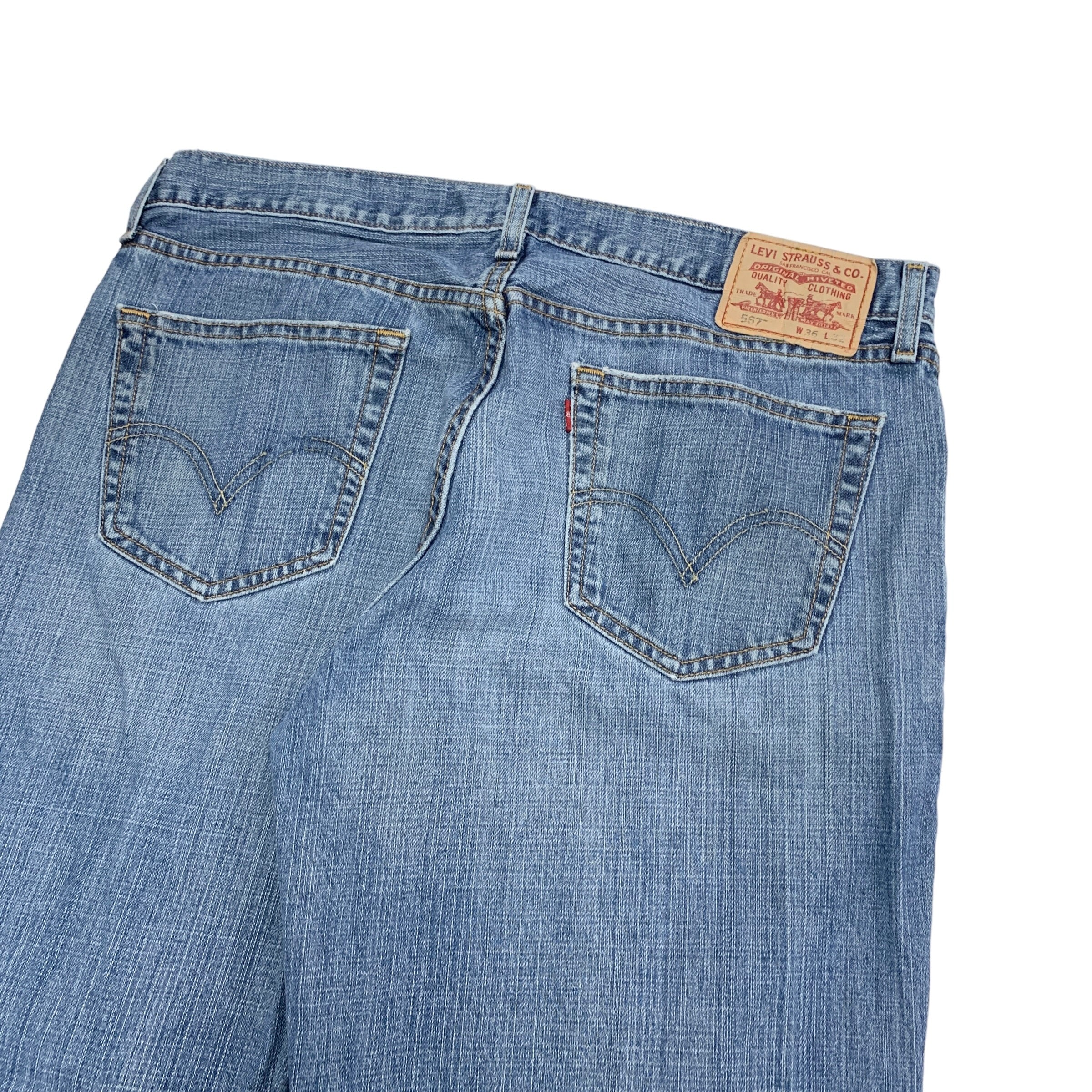 Levis 567 Jeans W36 L30 Mens Blue Loose Bootcut Baggy Fit Vintage Denim