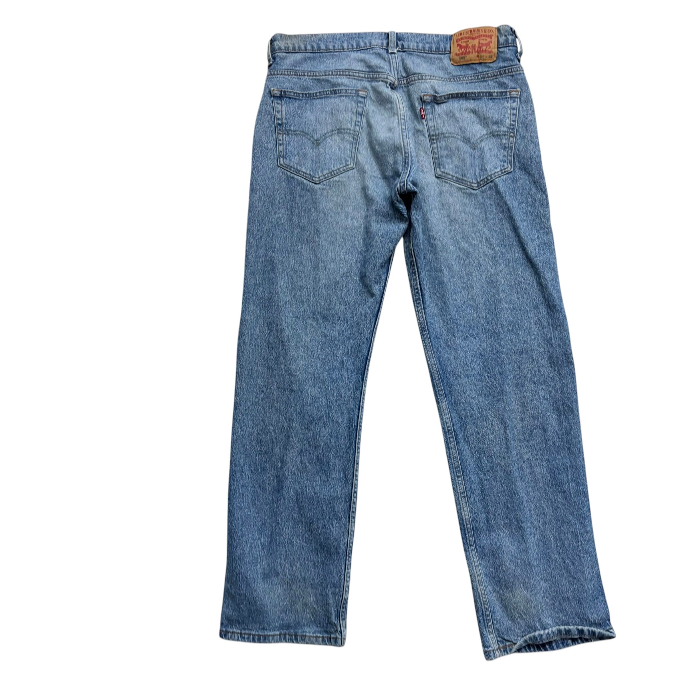 Levis 569 Jeans W32 L31 Mens Mid Blue Relaxed Straight Fit Stretch Denim (F)