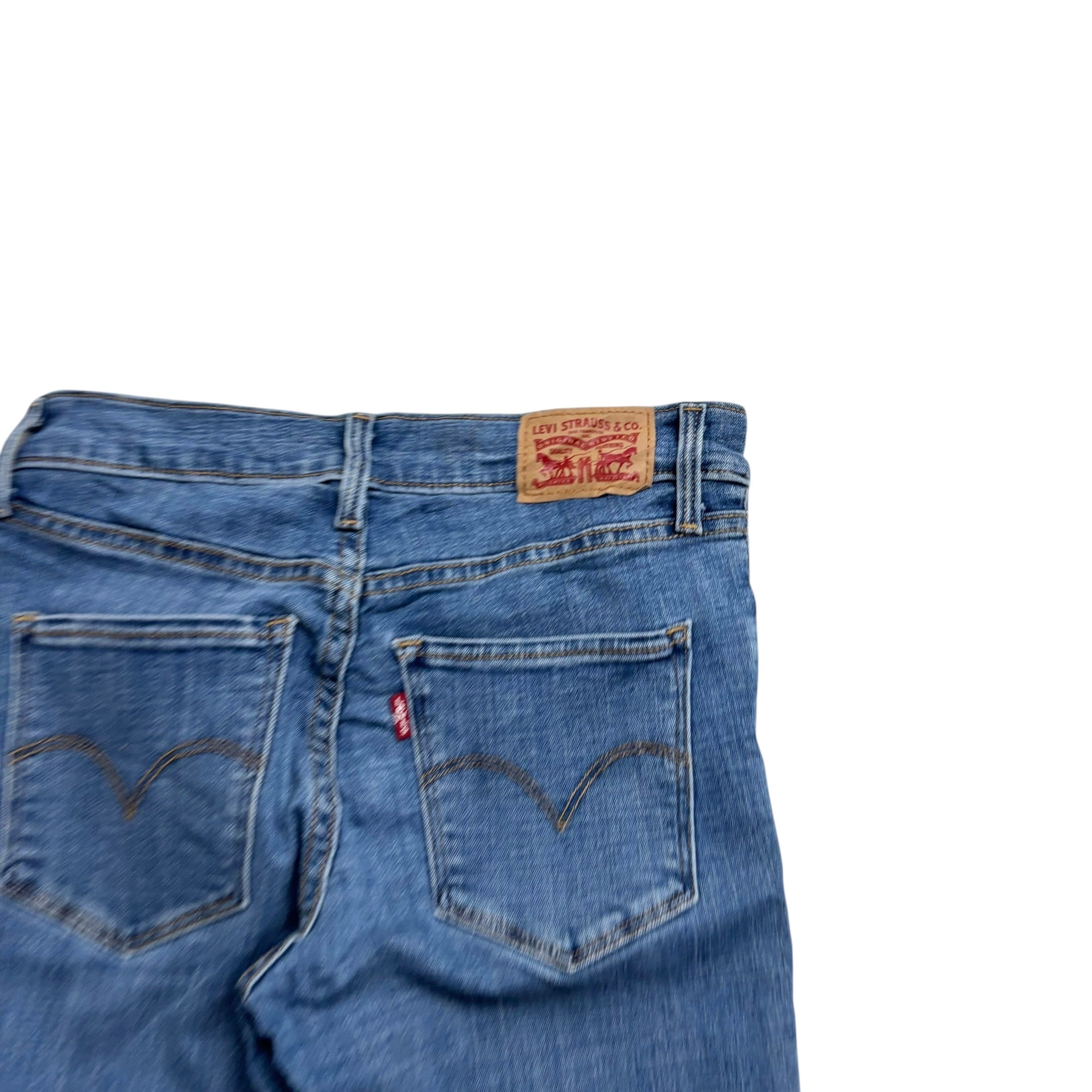 Levis 312 Jeans W26 L32 Womens Shaping Slim Fit Mid Blue Stretch Denim (E)